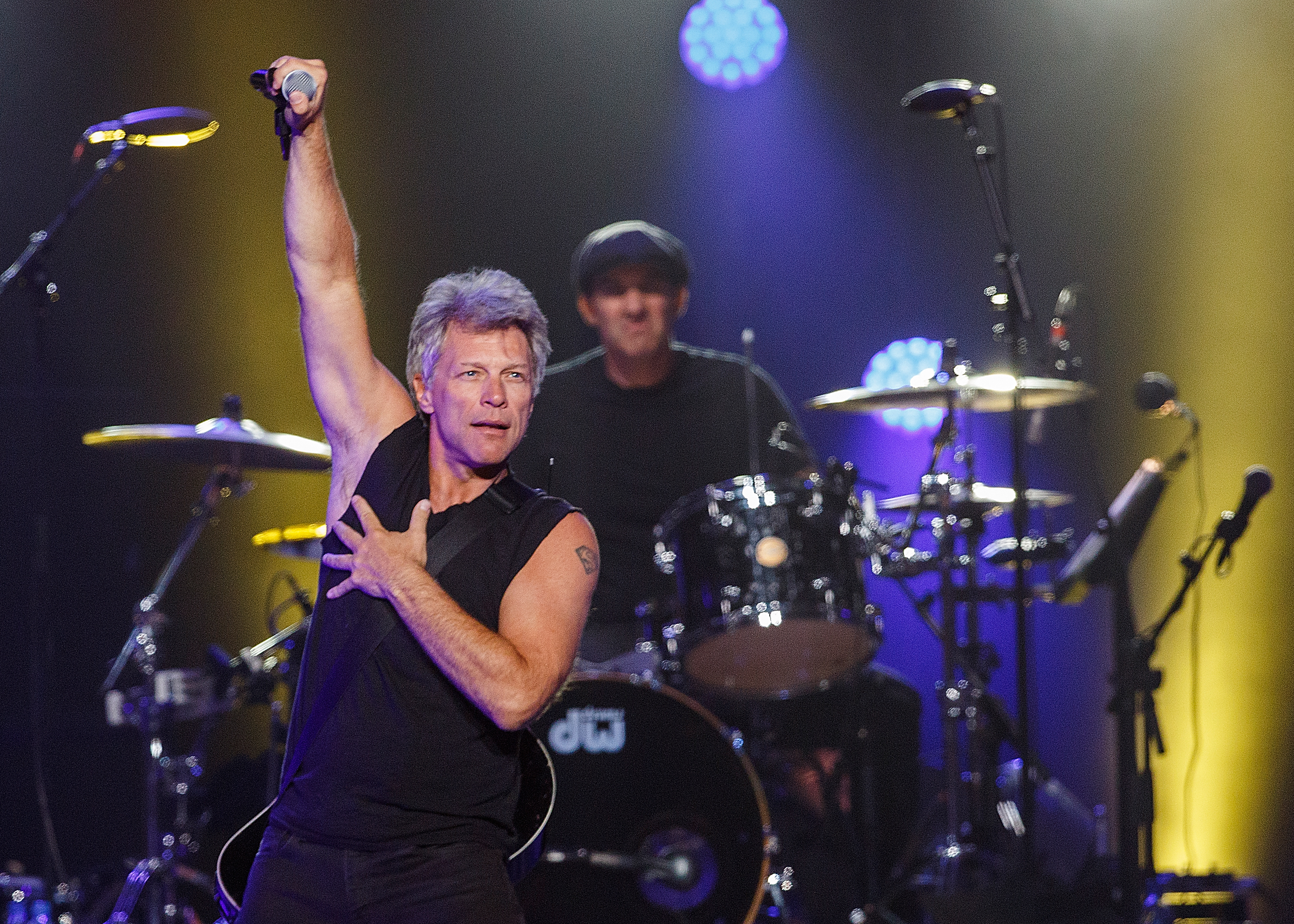 Musician Jon Bon Jovi of Bon Jovi performs onstage at Rogers Arena on August 22, 2015 in Vancouver, Canada.