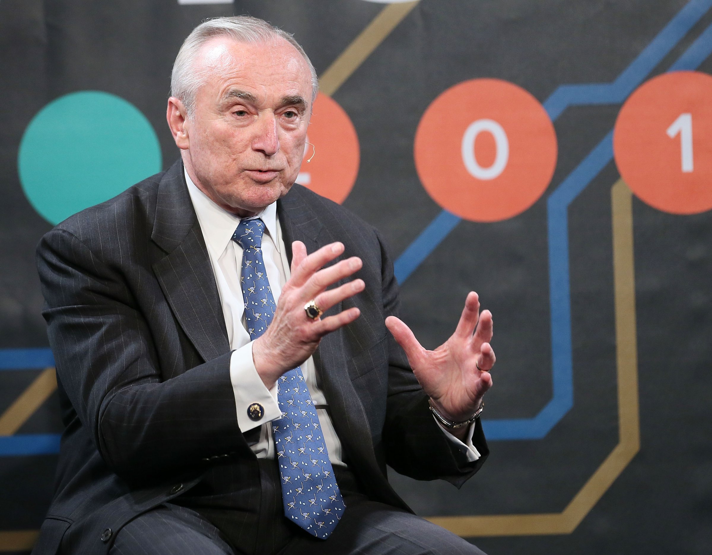New York City Police Commissioner William Bratton speaks on the 'On Policing in New York - And What Made This Year Different' Panel at the 2015 New York Ideas Forum in New York City on May 20, 2015.