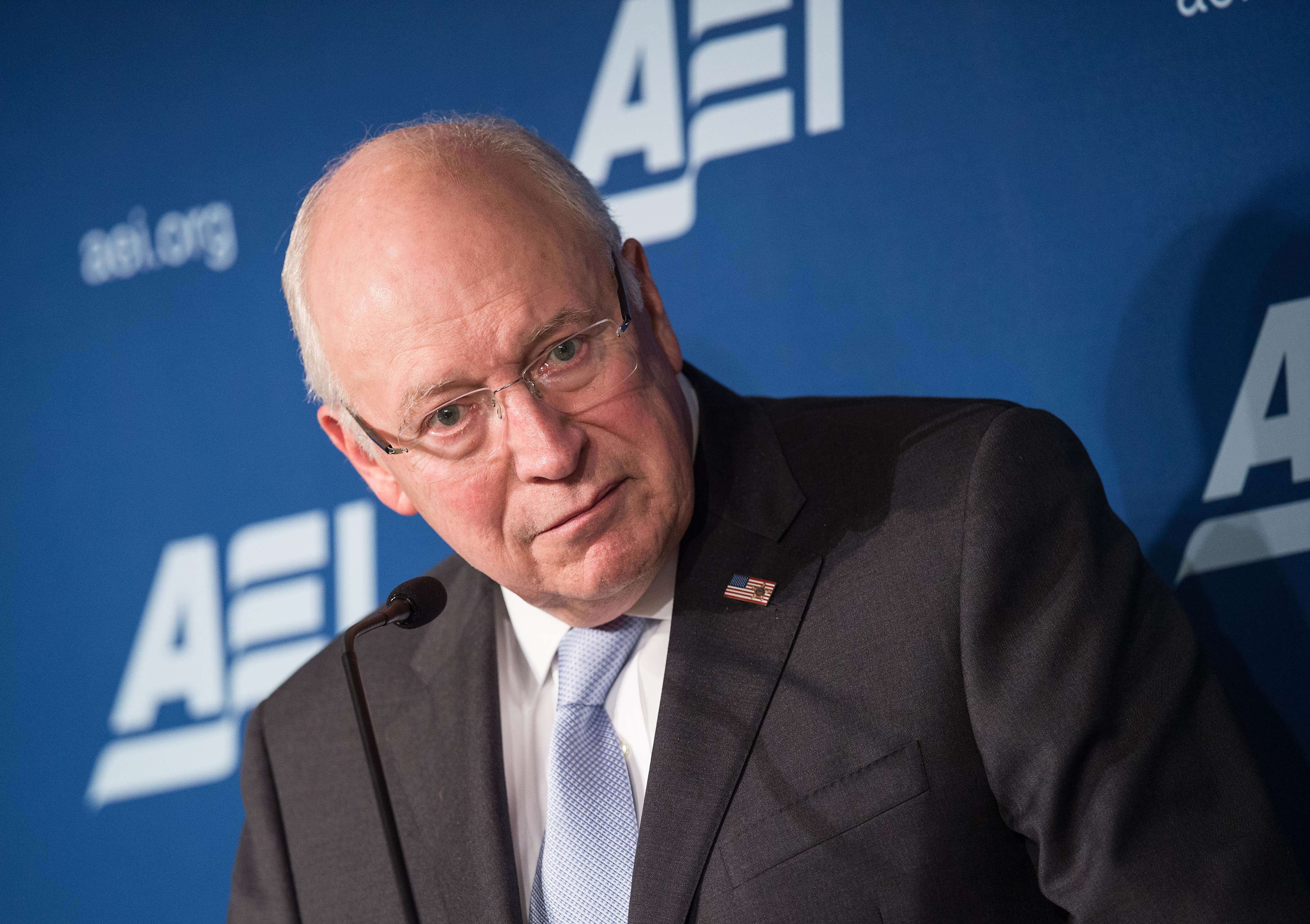 Dick Cheney speaks against the Iranian nuclear deal at the American Enterprise Institute (AEI) on Sept. 8, 2015 in Washington. (Nicholas Kamm—AFP/Getty Images)