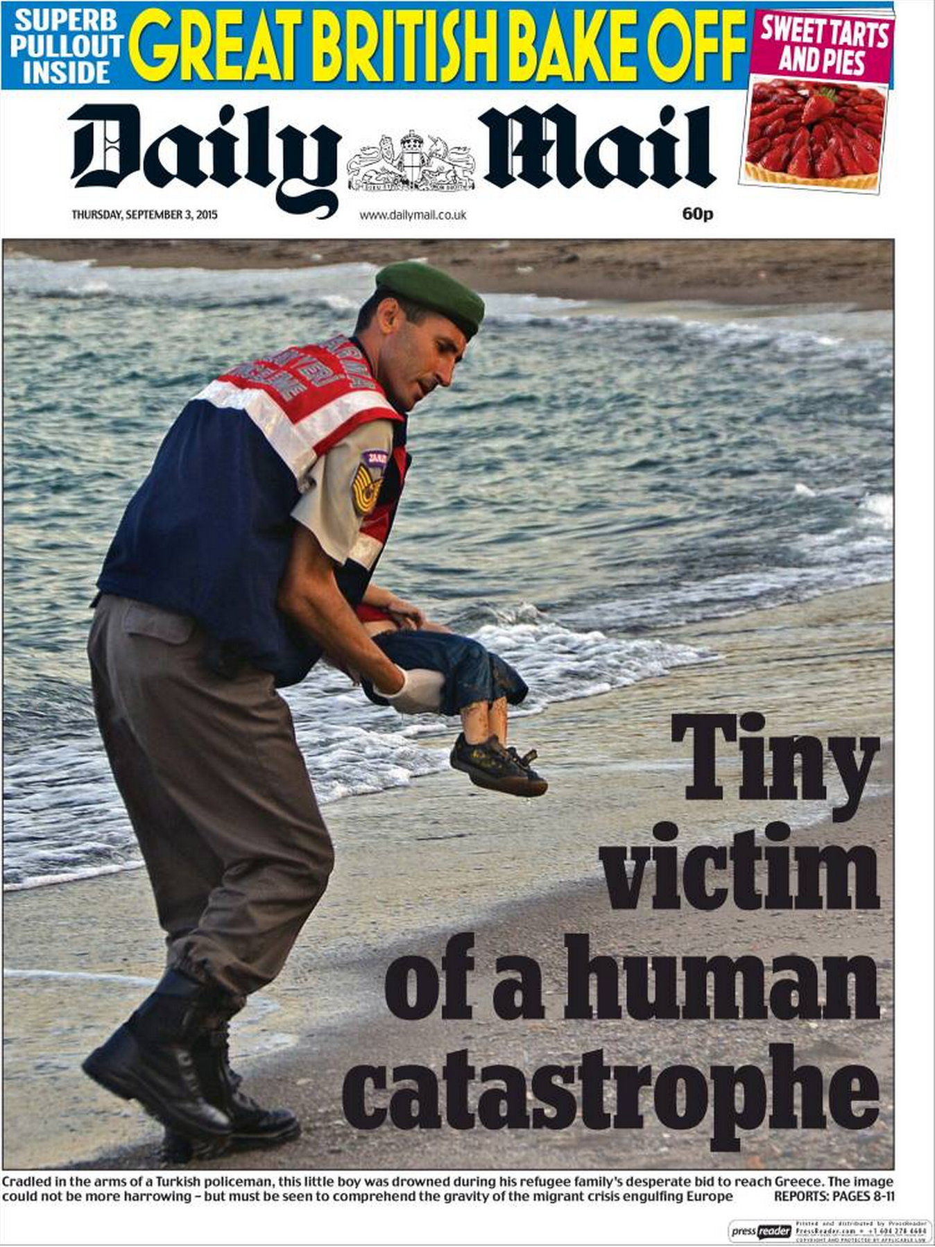 Drowned Migrant Boy DailyMail Front Page
