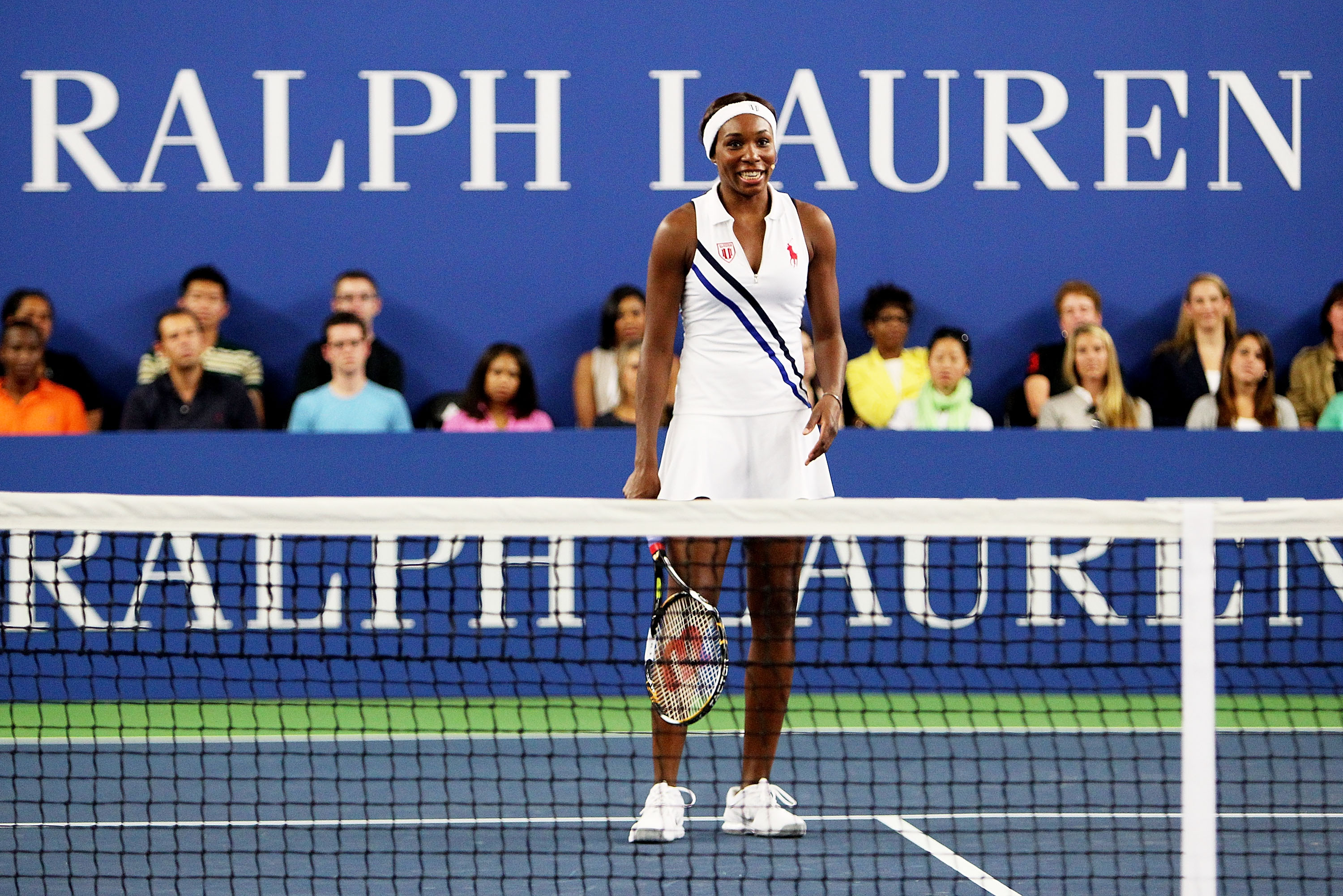 Venus Williams, wearing Ralph Lauren, at the 2010 U.S. Open on Aug. 26, 2010 in New York City.