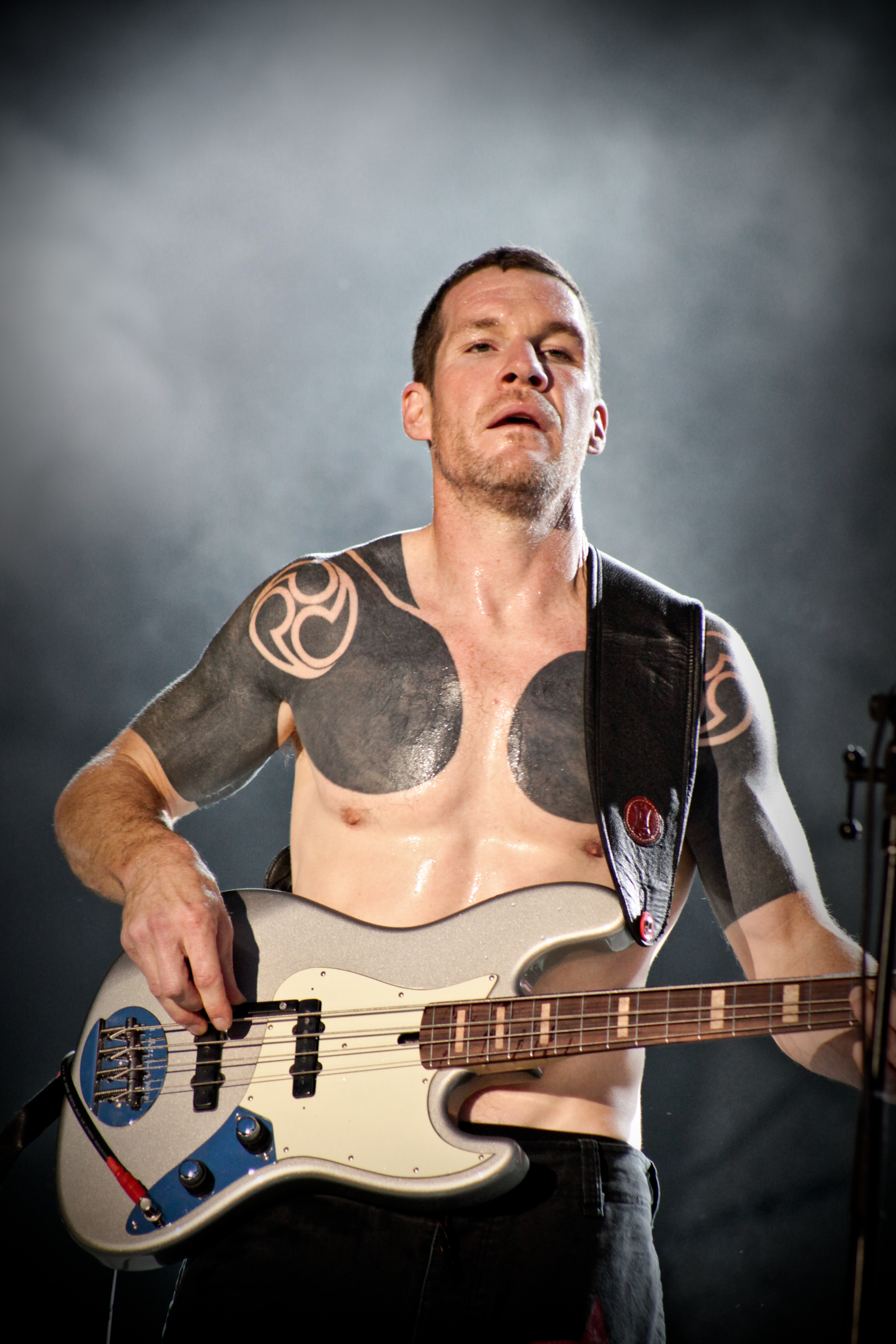 Tim Commerford of Rage Against The Machine performs on stage in Finsbury Park on June 6, 2010 in London, UK. (Christie Goodwin&mdash;Redferns / Getty Images)