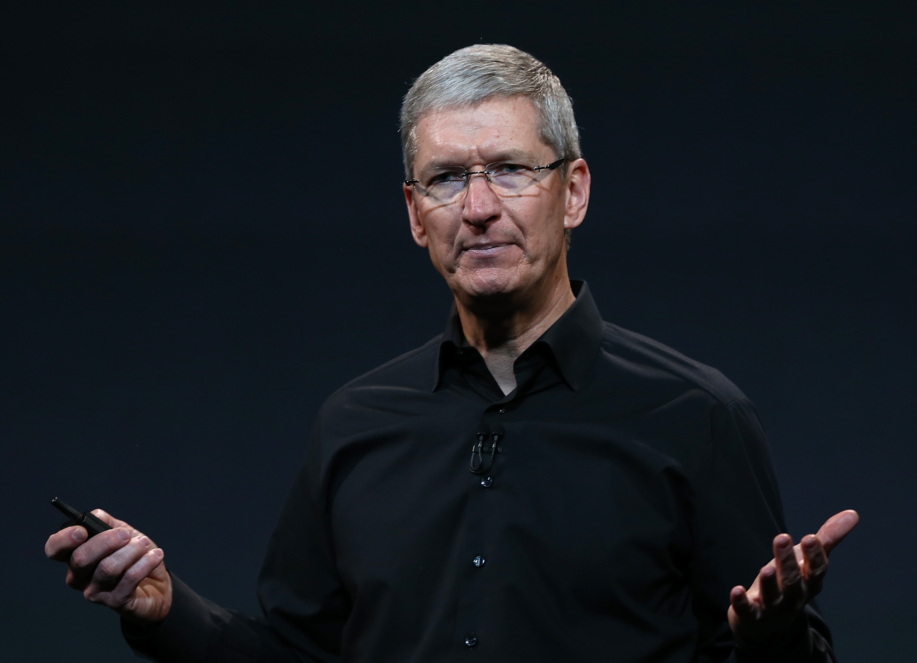 Apple CEO Tim Cook speaks during an Apple announcement at the Yerba Buena Center for the Arts on October 22, 2013 in San Francisco, California. (Justin Sullivan&mdash;Getty Images)