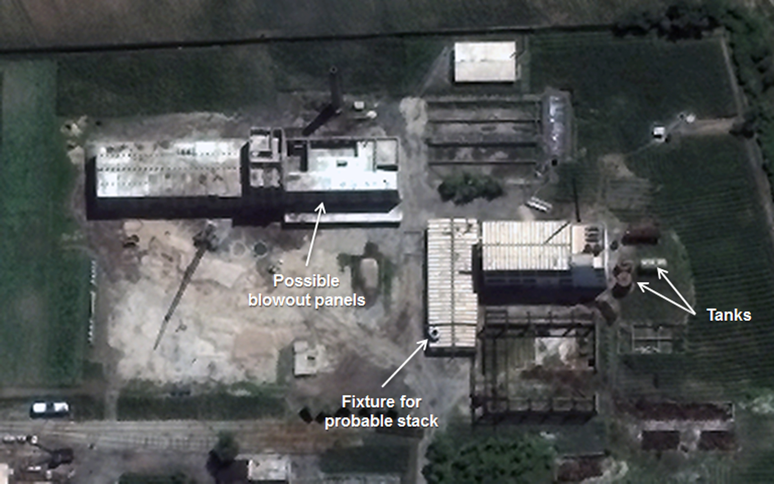 Construction at the Uranium Enrichment Facility at Yongbyon, North Korea, on July 21, 2015. (DigitalGlobe/ScapeWare3d—2015 DigitalGlobe)