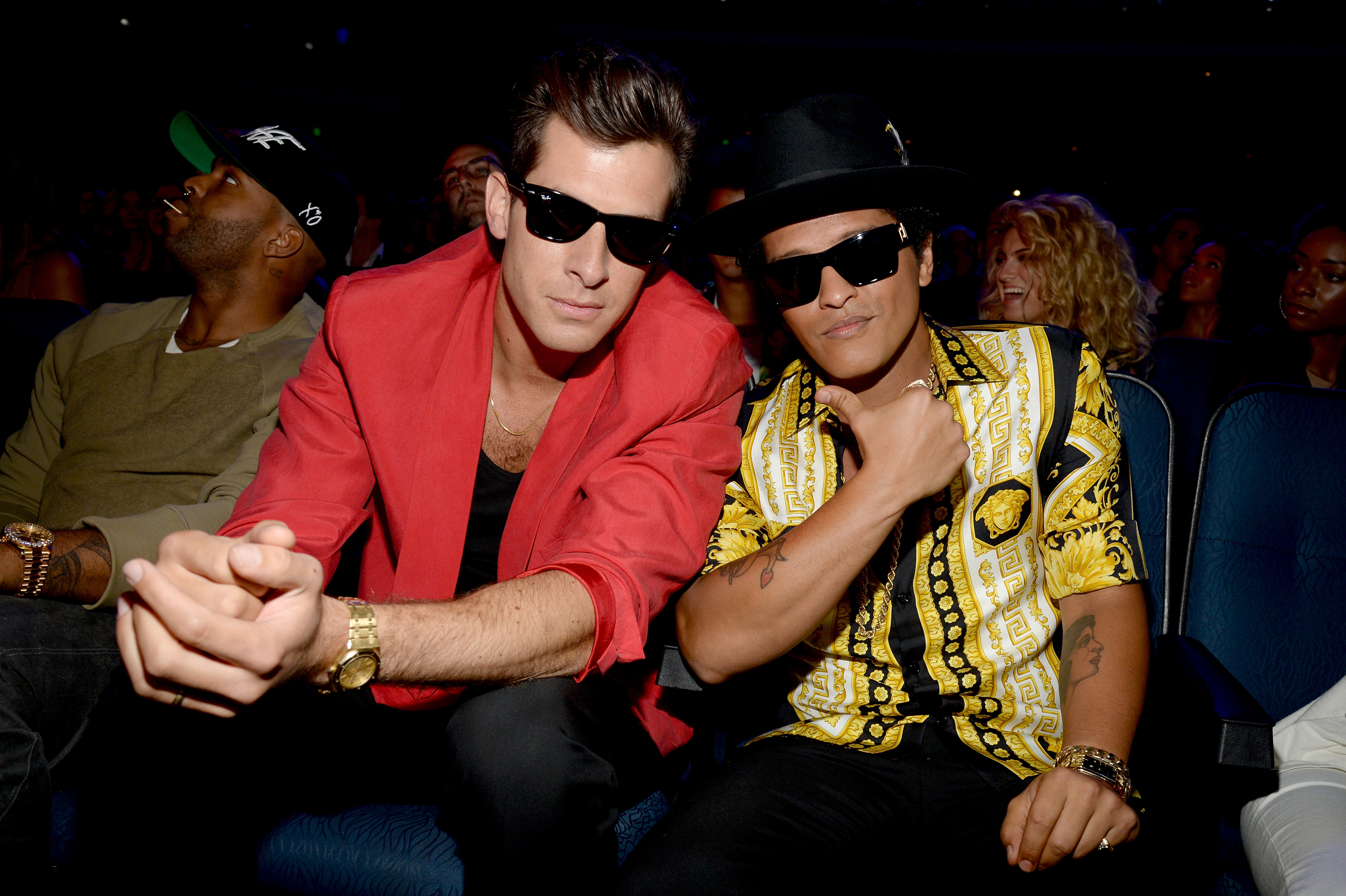 Mark Ronson and Bruno Mars attend the 2015 MTV Video Music Awards at Microsoft Theater in Los Angeles, Calif. on Aug.30, 2015. (Kevin Mazur—Getty Images)