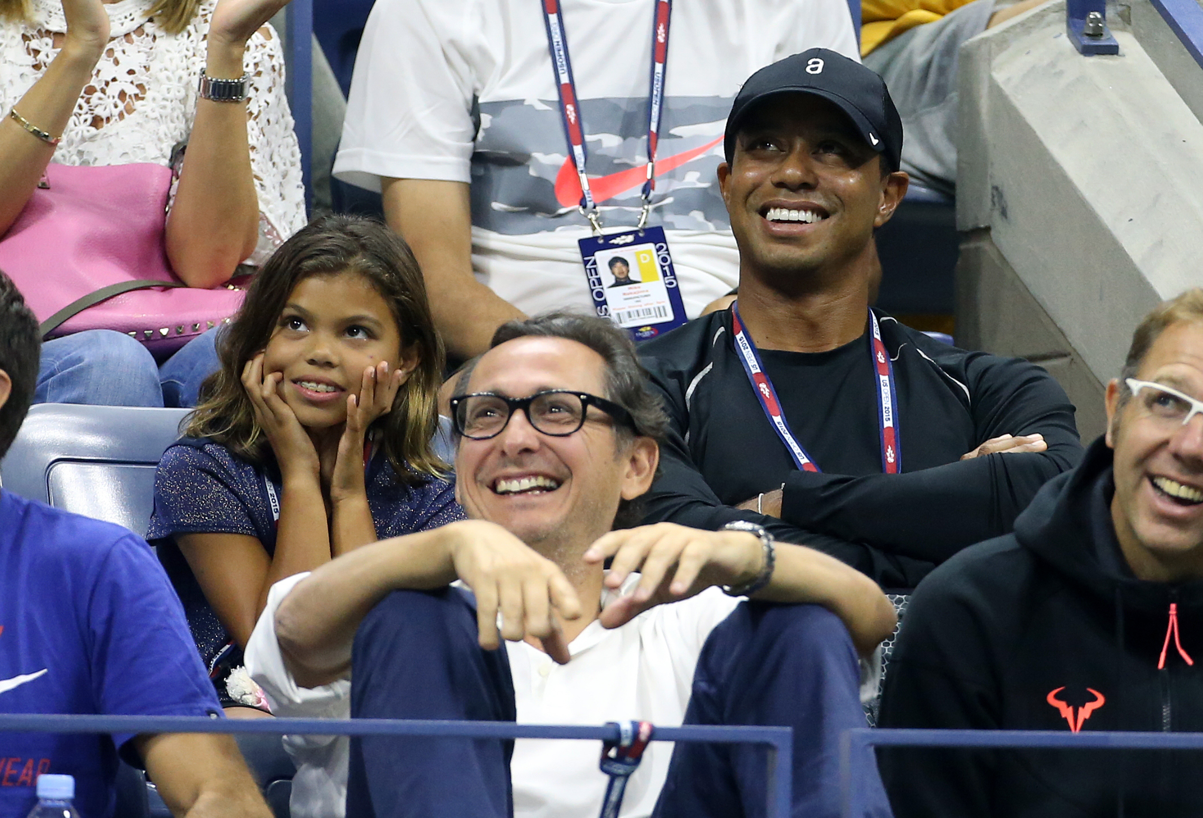 From right: Tiger Woods and his daughter Sam Woods