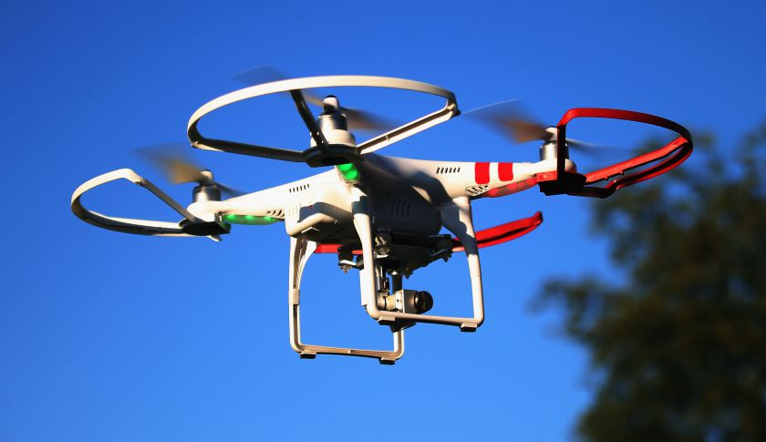 A drone is flown for recreational purposes in the sky above Old Bethpage, New York on September 5, 2015.