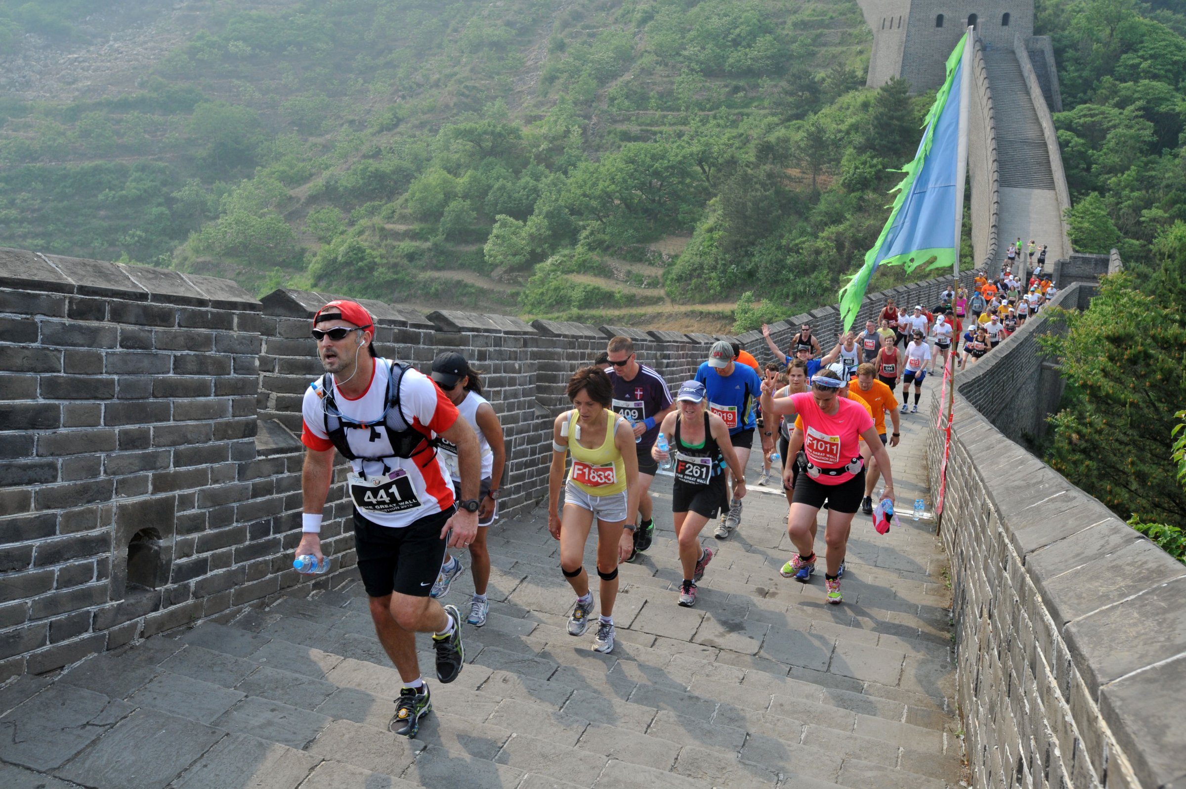 Runners compete in the Great Wall marathon at Huangyaguan (Yellow Cliff Pass) Great Wall in Tianjin, China on May 19, 2012.