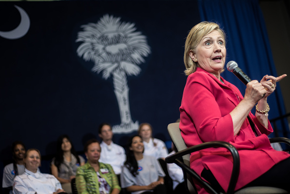 Democratic Presidential candidate and former U.S. Secretary of the State Hillary Clinton holds a forum at Greenville Technical College on July 23, 2015 in Greenville, South Carolina.