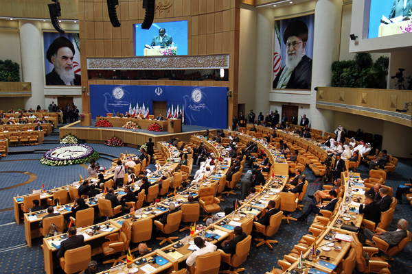 Delegates attend the last day of the Non-Aligned Movement summit in Tehran on Aug. 31, 2012 (Behrouz Mehri—AFP/Getty Images)
