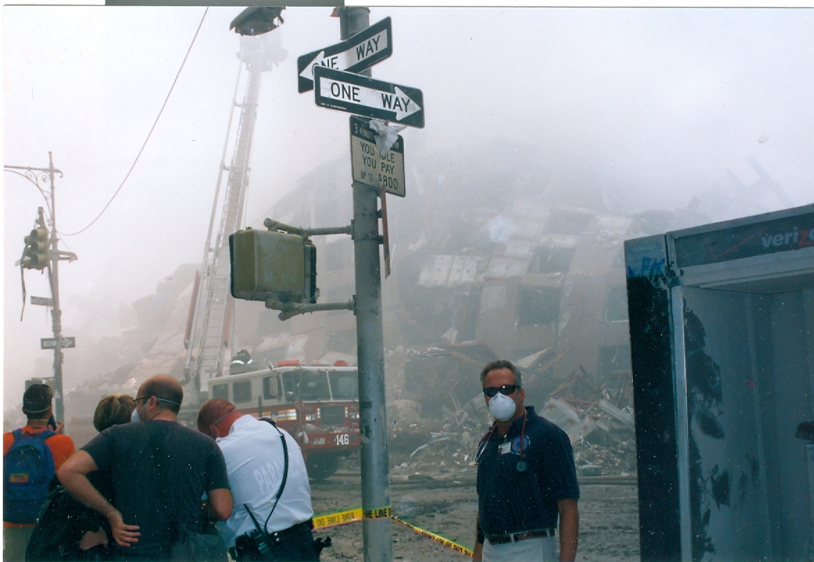 Jaime Hazan is in the blue shirt in New York City on Sept. 12, 2001. (Raymond Florida)