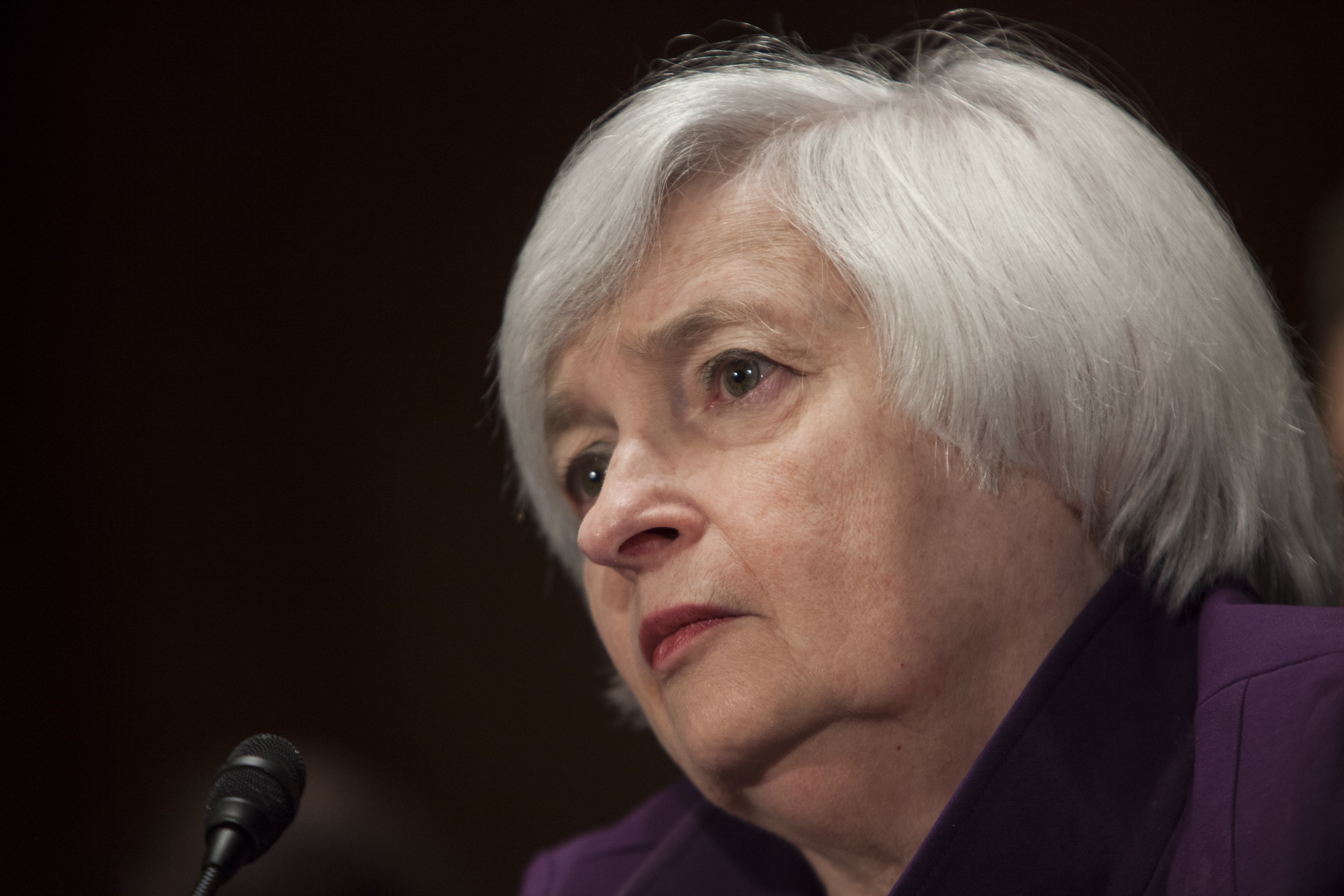 Janet Yellen testifies before the Senate Banking, Housing, and Urban Affairs Committee in Washington on July 16, 2015.