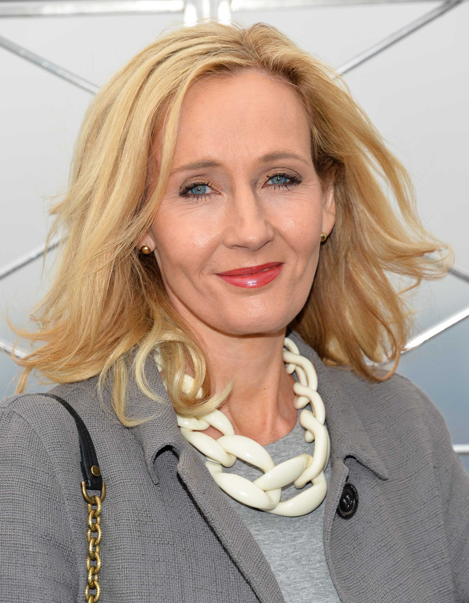Author J.K. Rowling appears at the Empire State Building observation deck during a lighting ceremony and to mark the launch of her non-profit children's organization Lumos, in New York, on April 9, 2015, (Evan Agostini—Invision/AP)