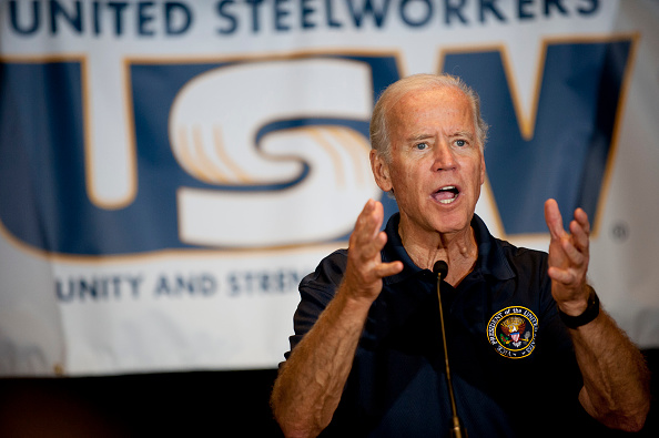 U.S. Vice President Joe Biden speaks to union members and supporters at the United Steelworkers Headquarters following the annual Allegheny County Labor Day Parade September 7, 2015 in Pittsburgh, Pennsylvania.
