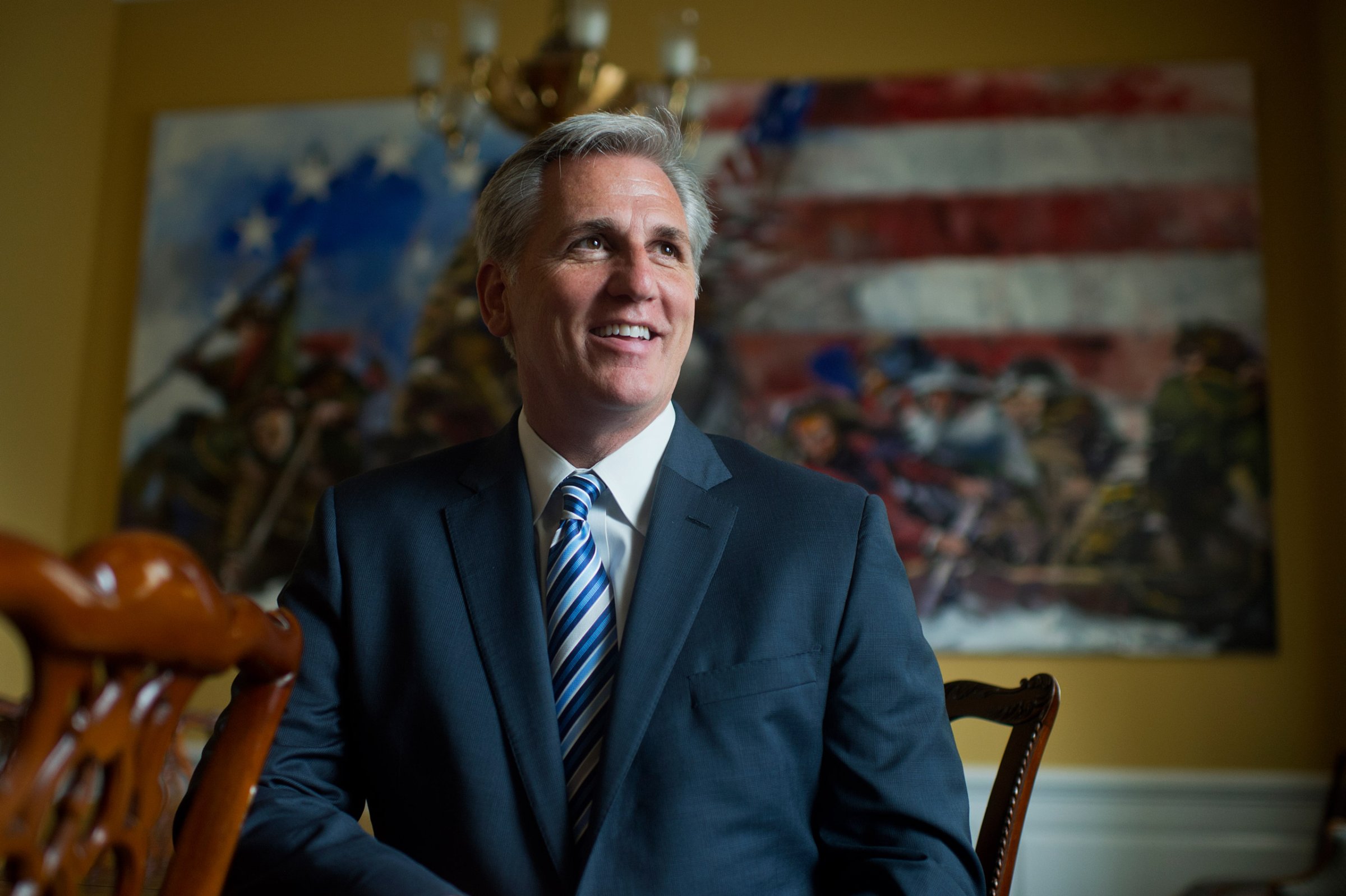 UNITED STATES - JUNE 04: House Majority Leader Kevin McCarthy, D-Calif., is photographed in his Capitol office, June 4, 2015. (Photo By Tom Williams/CQ Roll Call) (CQ Roll Call via AP Images)