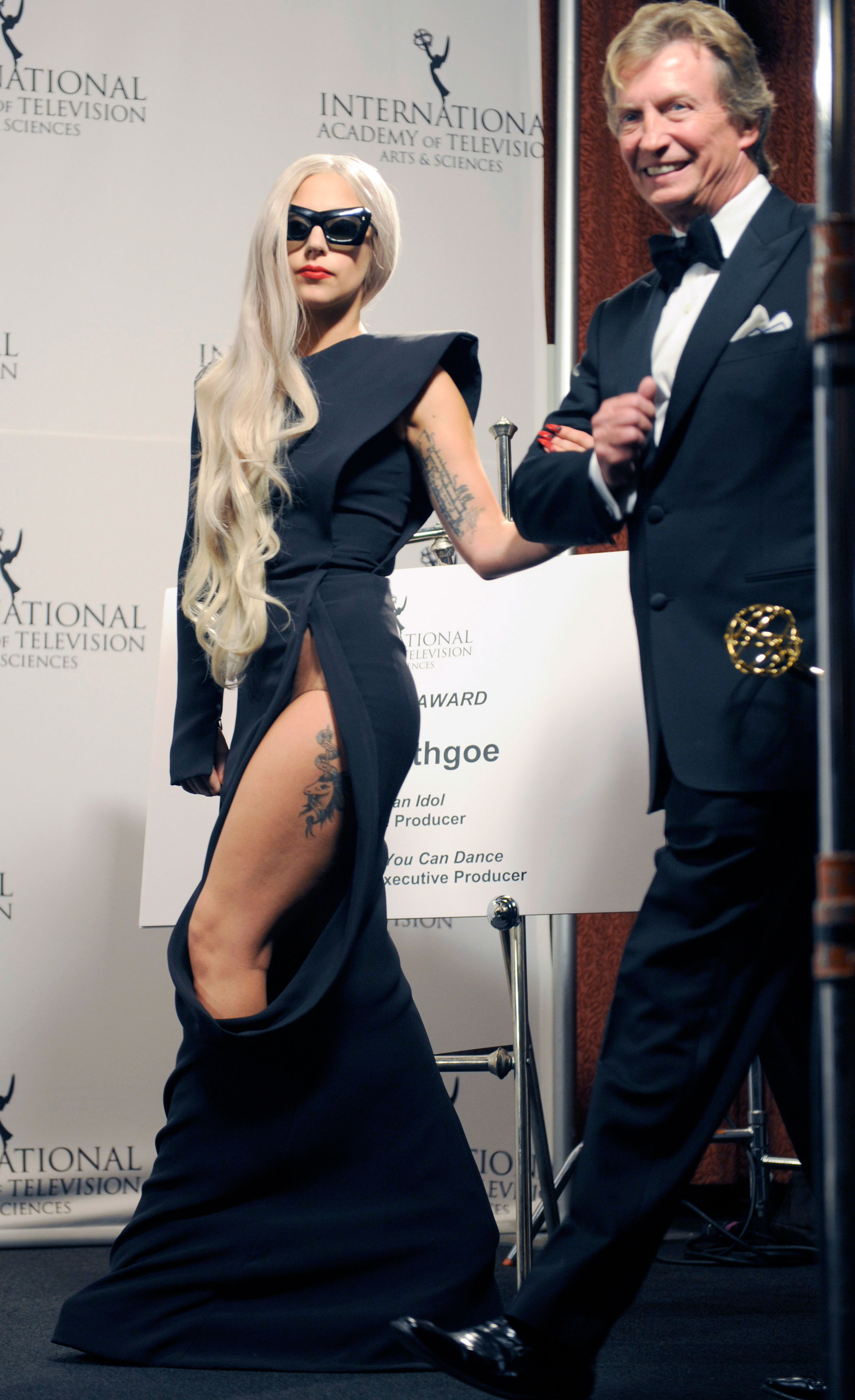 Lady Gaga in a Stephane Rolland dress at the 39th International Emmys on Nov. 21, 2011, in New York City.