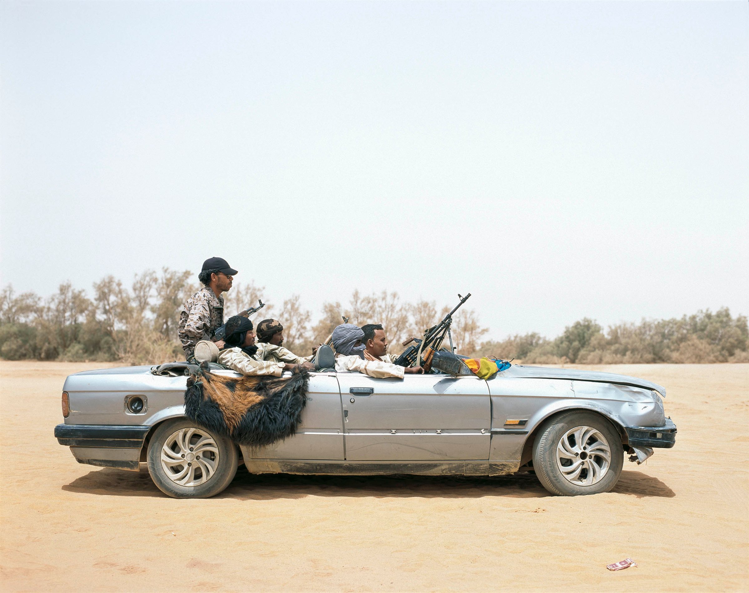 Ubari, Southern Libya, June 2015.Libyan National Army Tuareg tribal group vehicle.