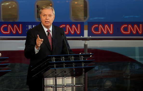 Republican presidential candidate, U.S. Senator Lindsey Graham (R-SC) speaks during the presidential debates at the Reagan Library on September 16, 2015 in Simi Valley, California.