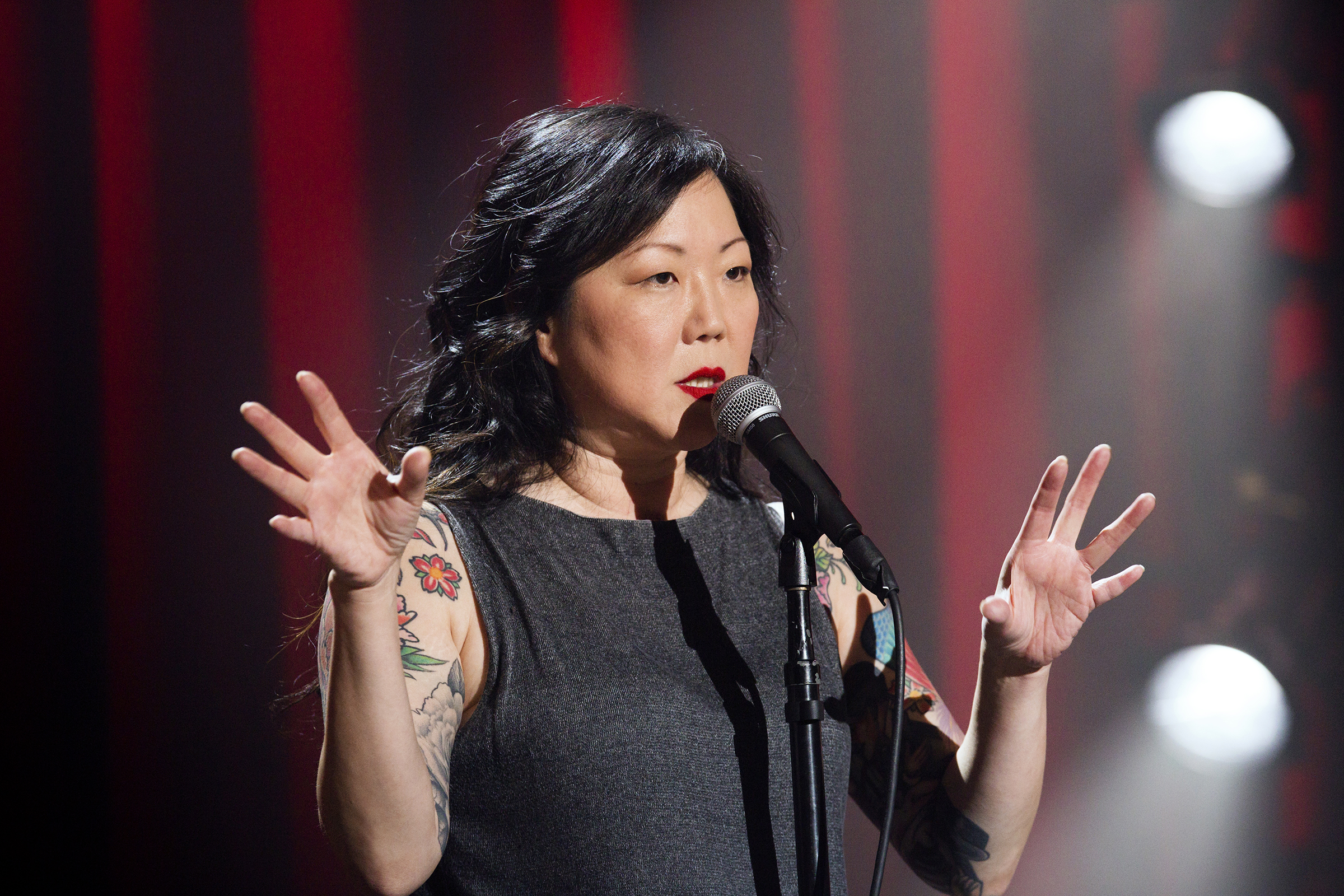 Margaret Cho live at the at the Gramercy Theater in New York City in <i>Margaret Cho: psyCHO.</i> (Mindy Tucker—Showtime)