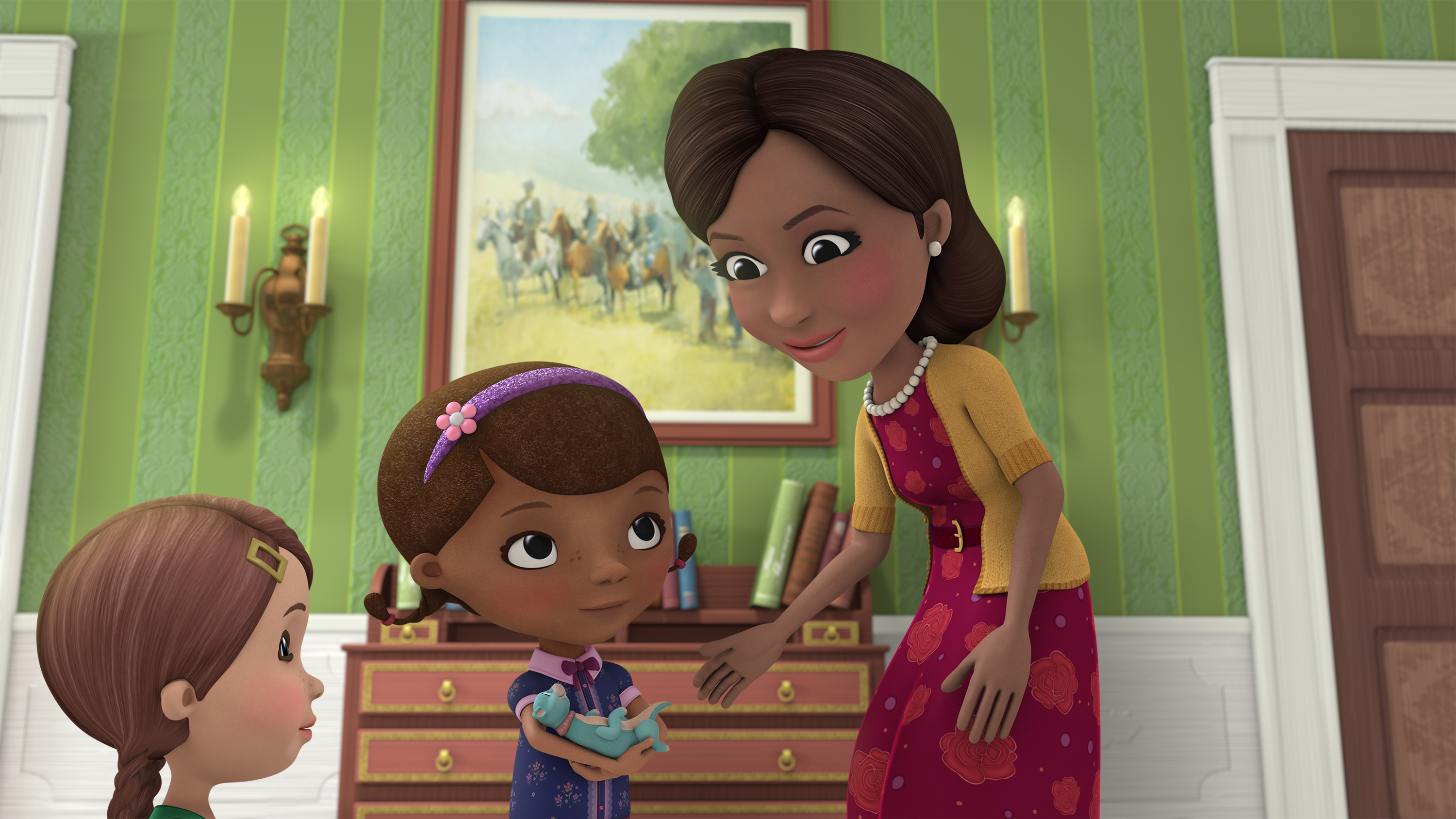 Doc and the toys travel to Washington D.C. to meet the First Lady of the United States, Michelle Obama, in a special episode of Disney Junior's acclaimed animated series "Doc McStuffins,". (Disney/Getty Images)