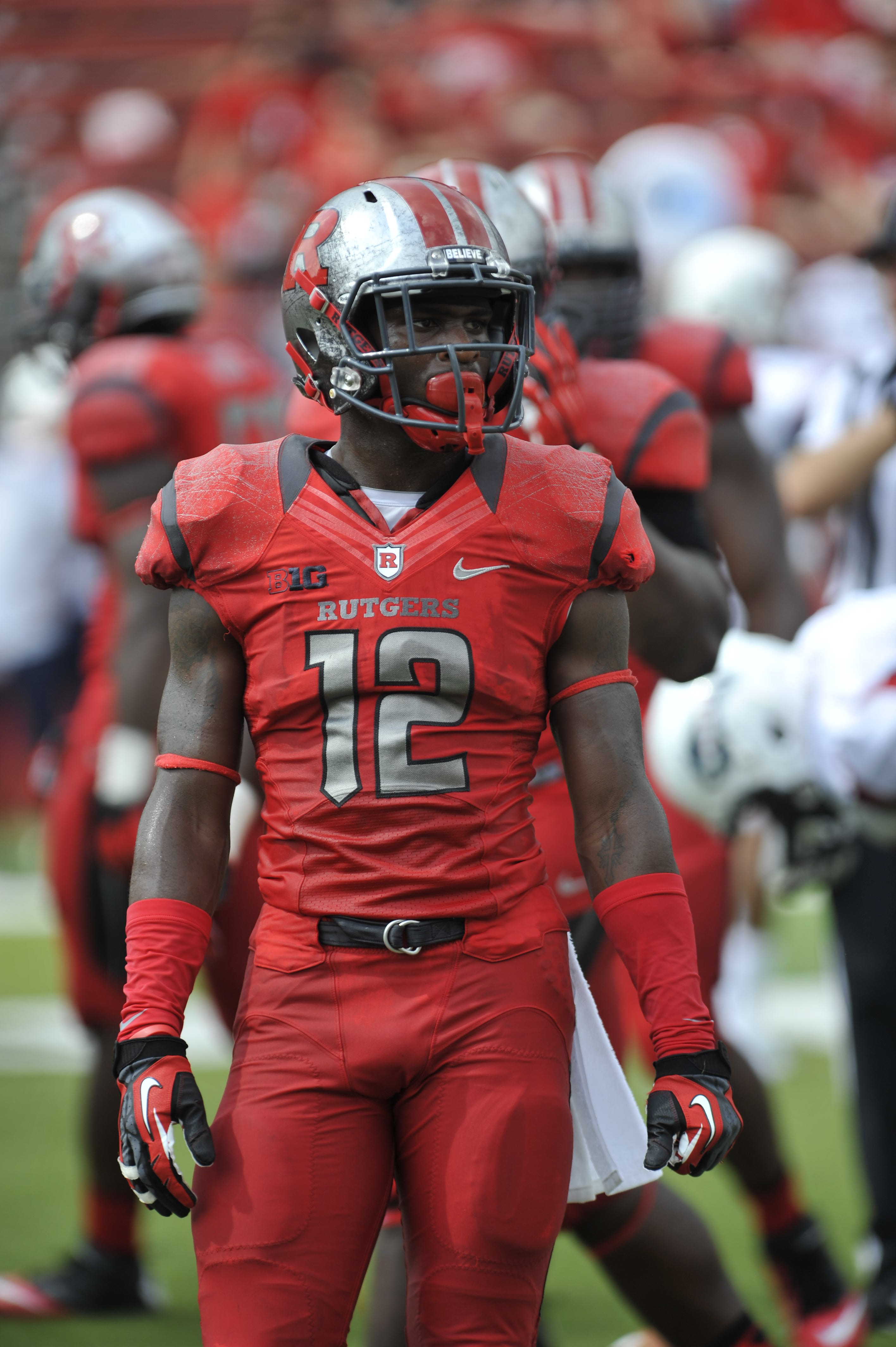 Rutgers' cornerback Nadir Barnwell during NCAA football action between the Rutgers Scarlet Knights and the Howard University Bison at High Point Solutions Stadium in Piscataway, N.J. on Sept. 6, 2014. (Duncan Williams—AP)