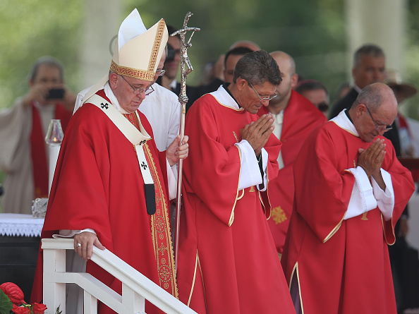 Pope Francis holds a Mass in the Plaza de la Revolution on September 21, 2015 in Holguin, Cuba. Pope Francis is spending his second day of a three-day trip before moving on to the United States.
