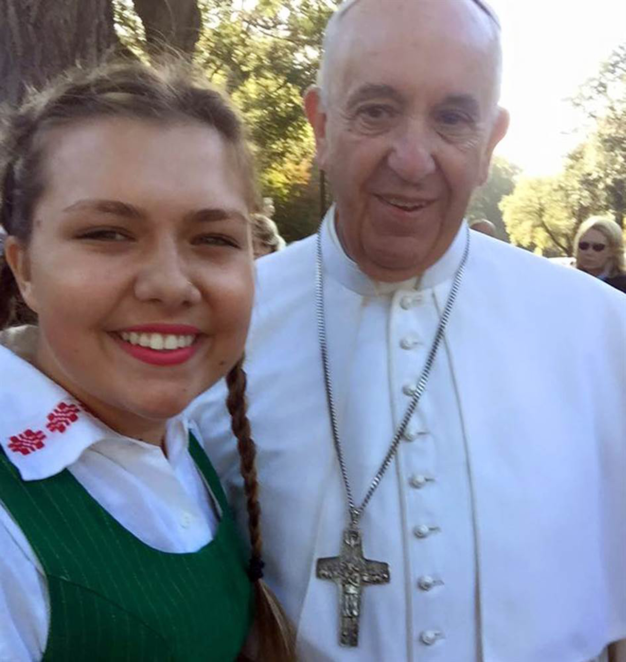 Enija Davidonyte posted this Pontiff snapshot on Facebook.
