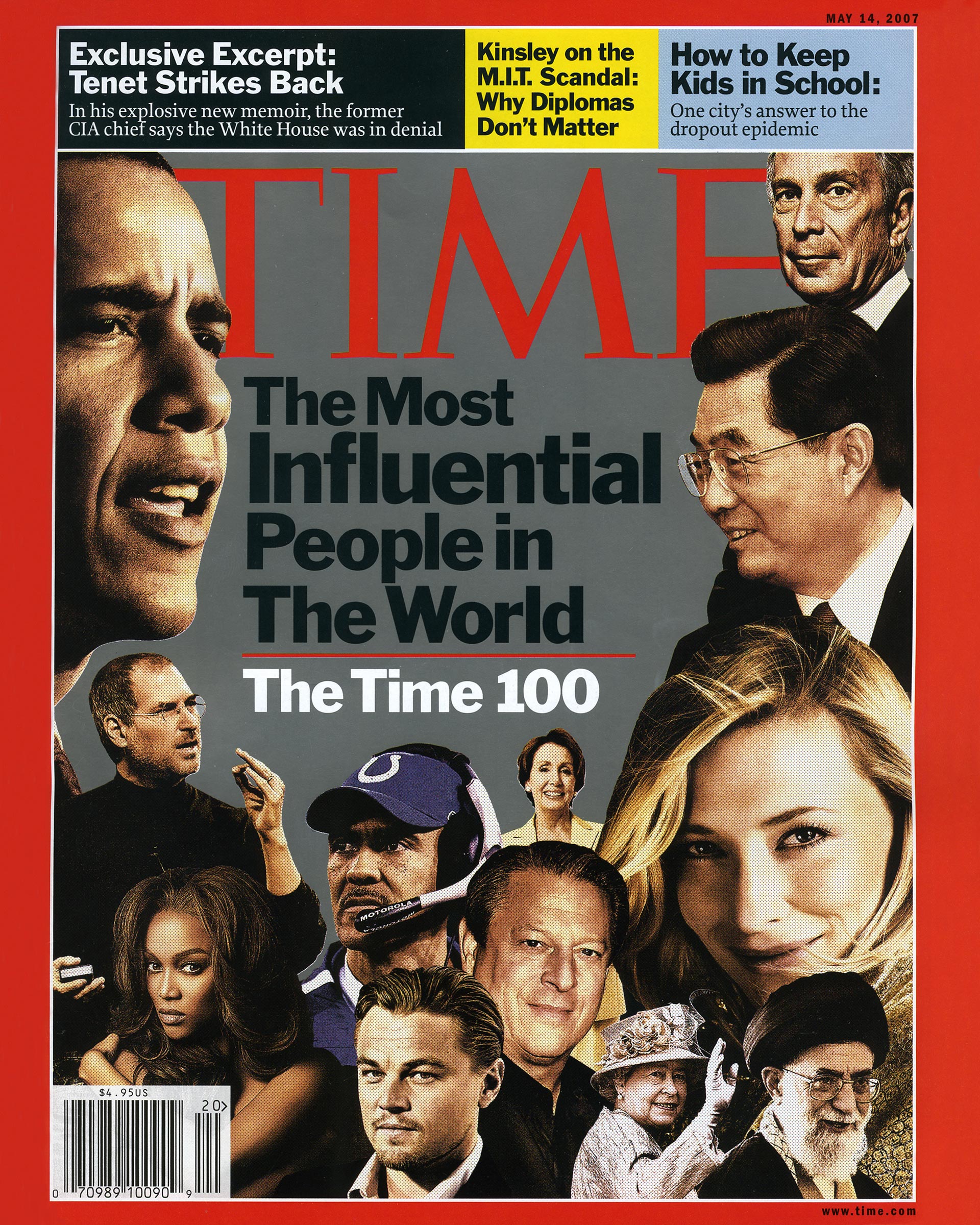 The Queen appears (near the bottom right) as a member of the TIME 100 on the May 14, 2007, cover of TIME