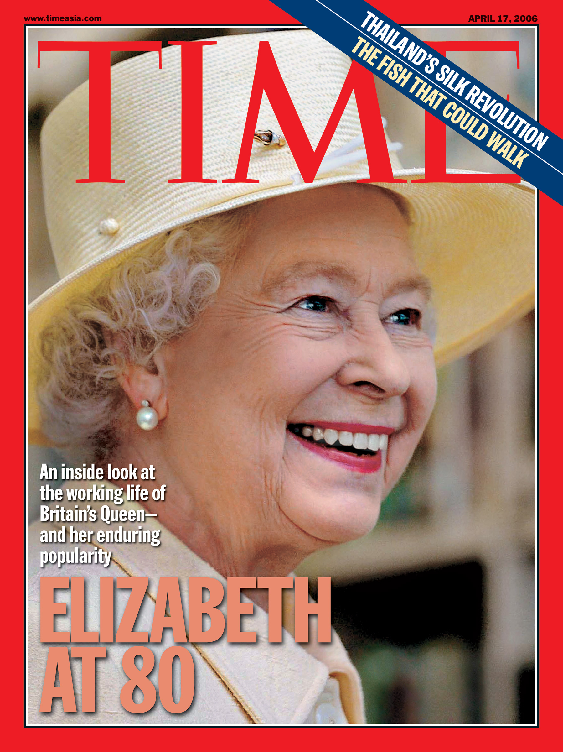 Queen Elizabeth on the Apr. 17, 2006, cover of TIME's Asia edition, at the time of her 80th birthday
