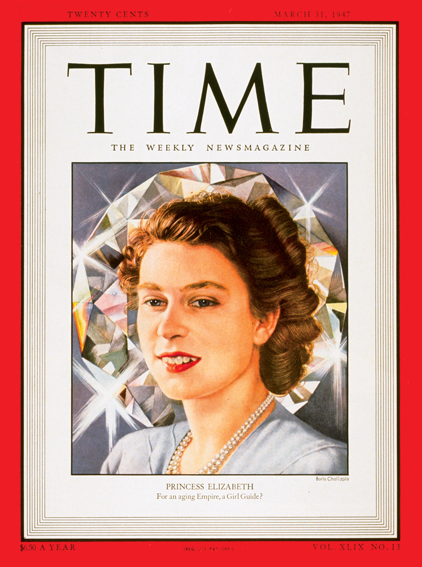 Then-Princess Elizabeth on the Mar. 31, 1947, cover of TIME