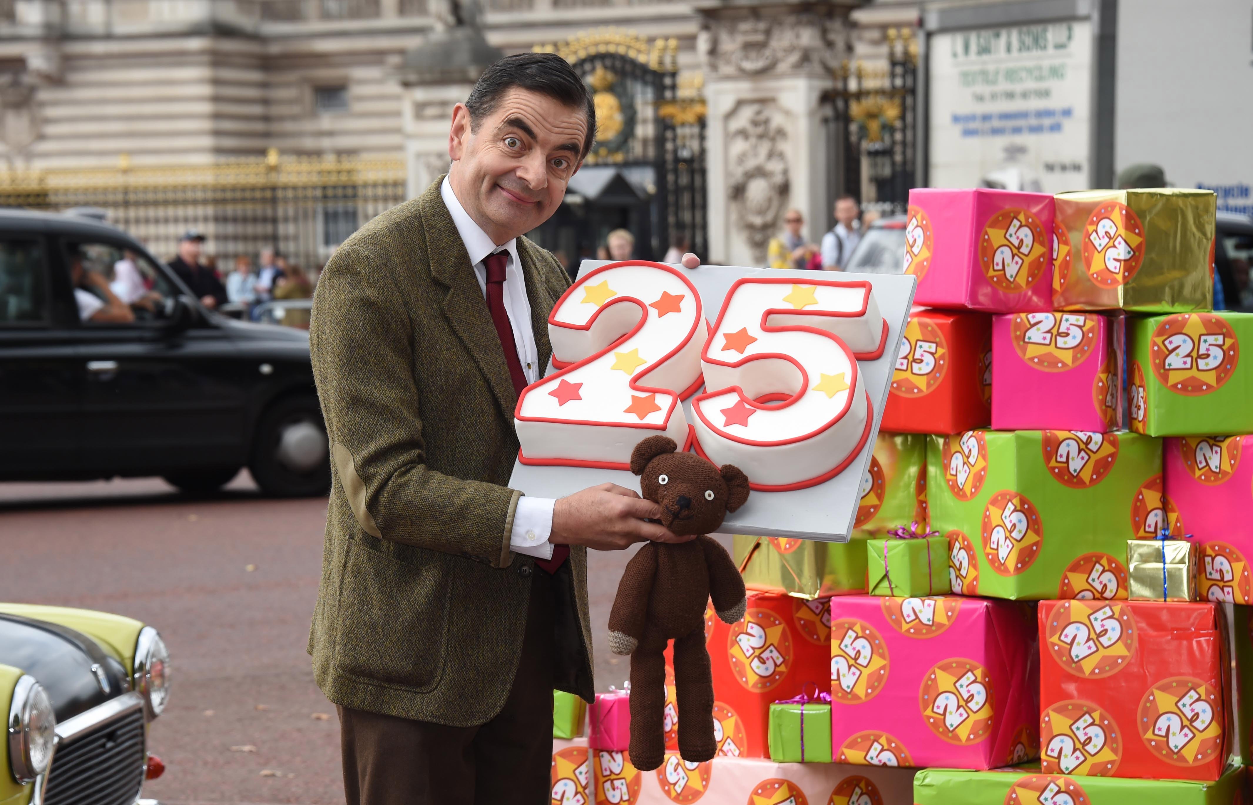 British comedy icon Mr. Bean heads to Buckingham Palace to celebrate 25 years on Sept. 4, 2015. (Stuart C. Wilson—Getty Images)