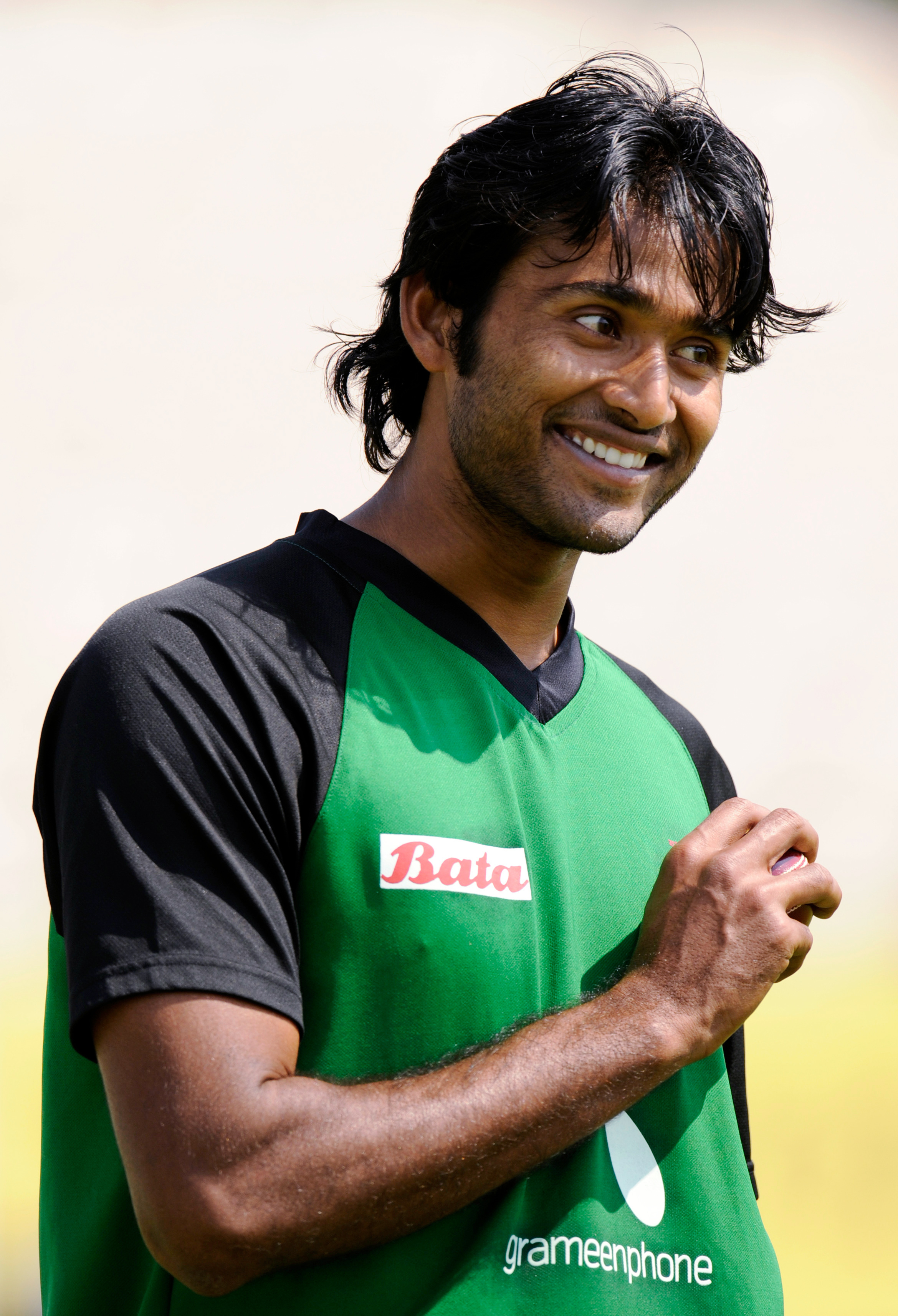 Bangladesh's Shahadat Hossain looks on during a training session before the second cricket test match against England at Old Trafford cricket ground in Manchester June 3, 2010. (Philip Brown—Reuters)