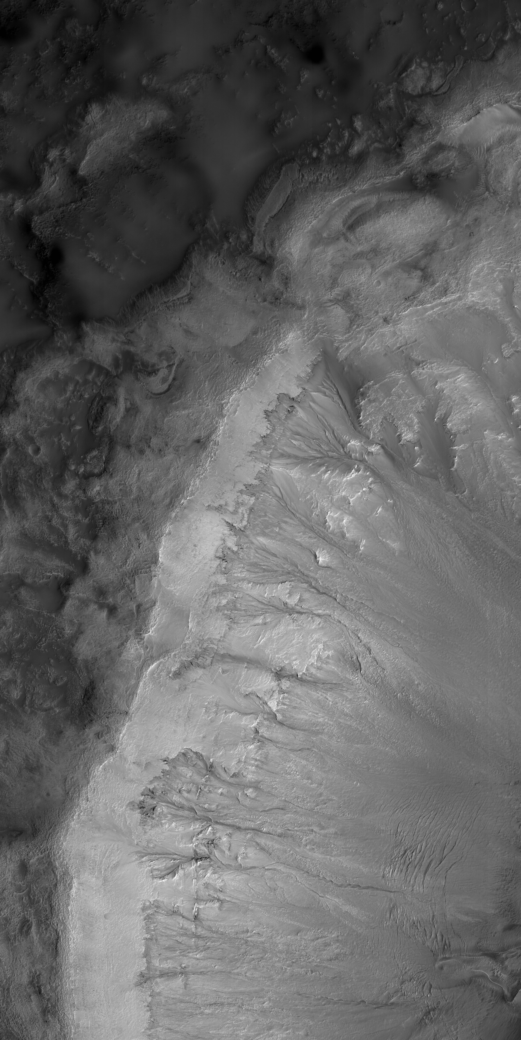 Slope features seen on a wall in Newton crater acquired on May 30, 2011.