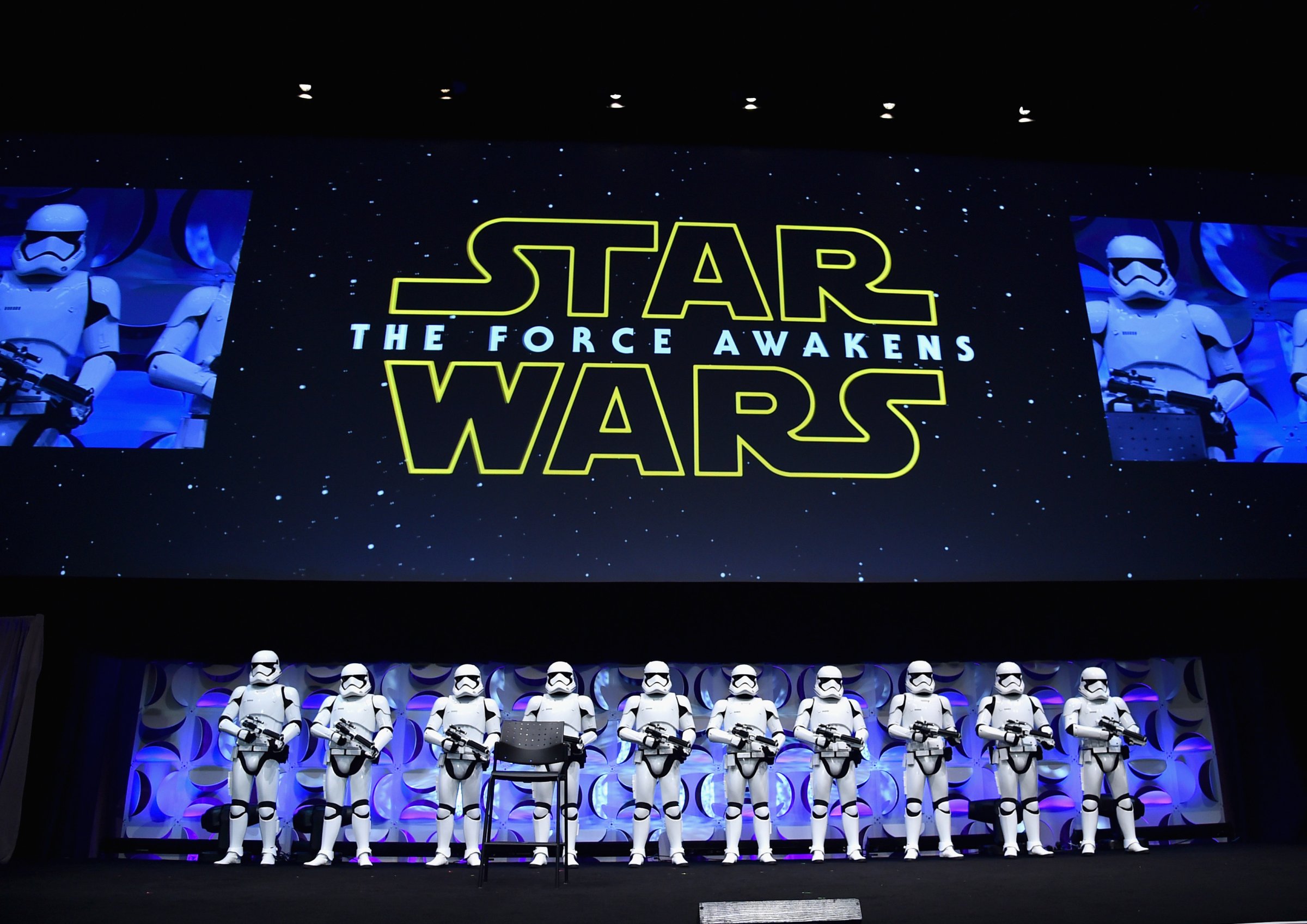 Stormtroopers onstage during Star Wars Celebration 2015 on April 16, 2015 in Anaheim, California.
