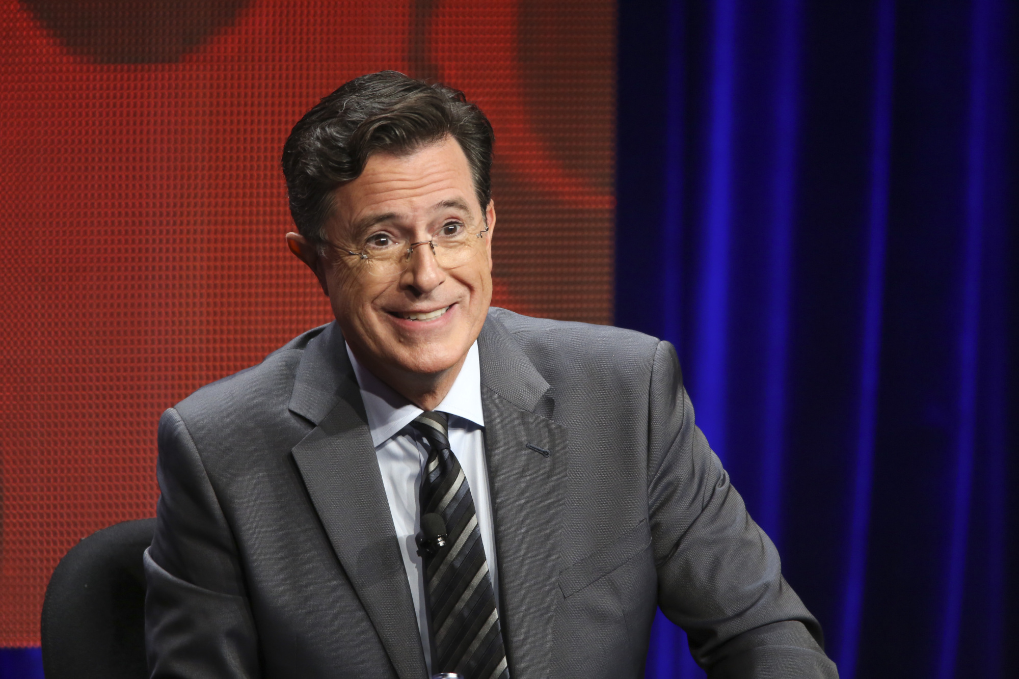 Stephen Colbert at the TCA Summer Press Tour 2015 in Los Angeles on Aug. 10, 2015. (Monty Brinton—CBS via Getty Images)