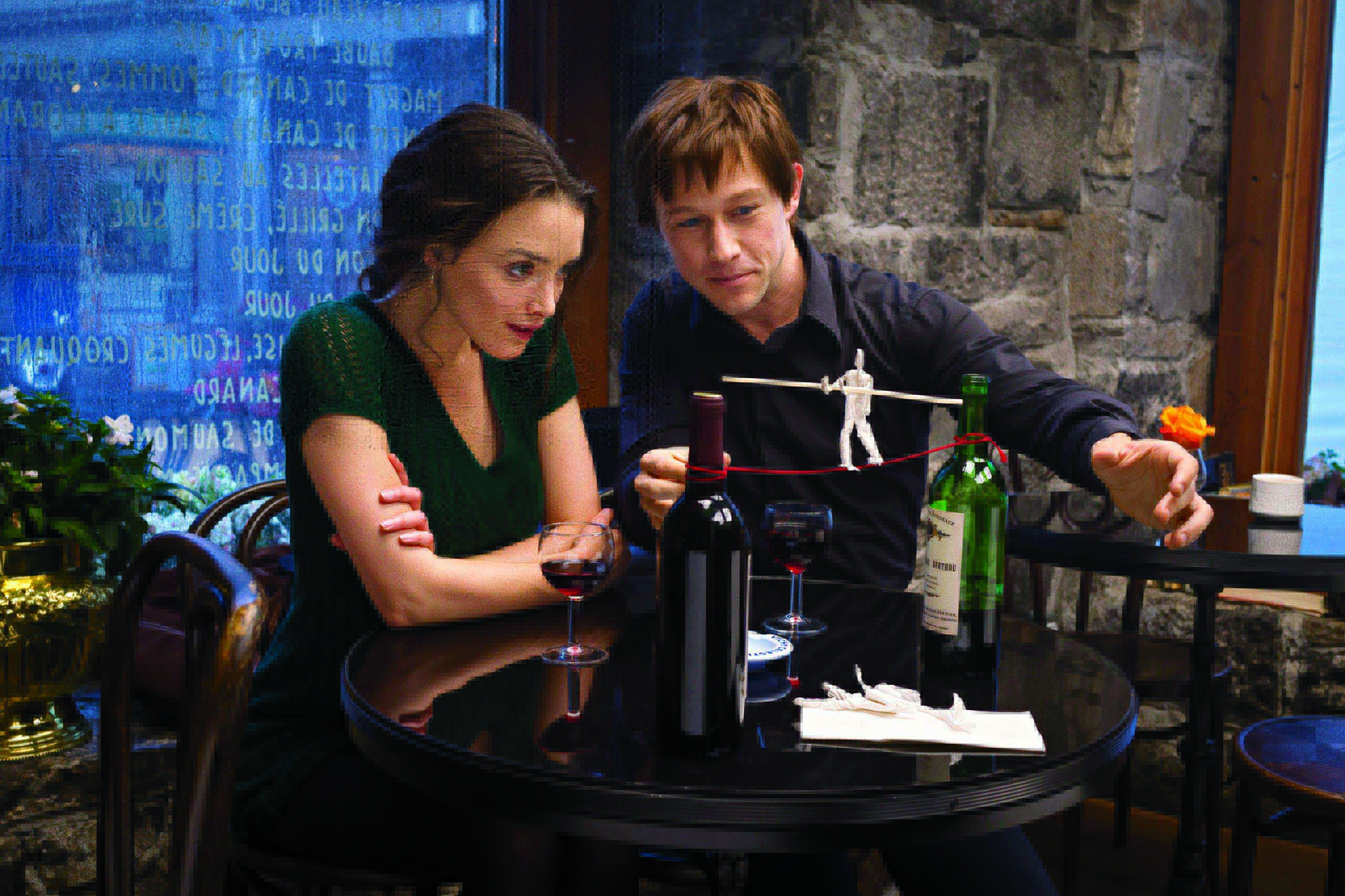 As Petit, Gordon-Levitt visualizes his caper with his girlfriend, played by Charlotte Le Bon. (Sony Pictures)