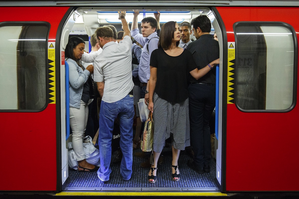 Commuters queuing for tube trains at Oxford Circus station ahead of a Tube strike on Aug. 5, 2015. (Tolga Akmen—Anadolu Agency / Getty Images)