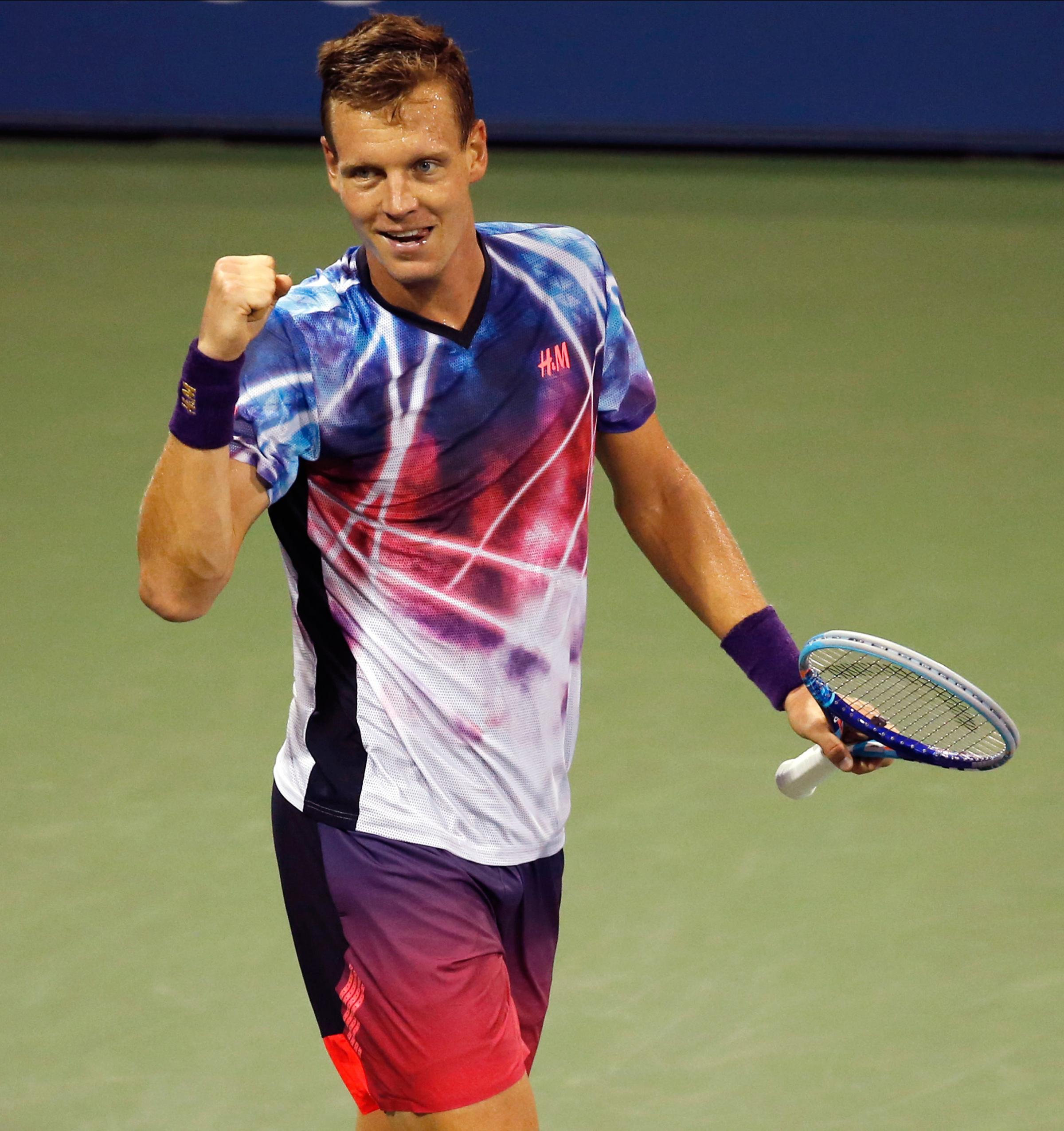 Tomas BerdTomas Berdych, of the Czech Republic, reacts after defeating Jurgen Melzer, of Austria, in the second round of the U.S. Open Tennis tournament in New York, Thursday, Sept. 3, 2015. (AP Photo/Kathy Willens)ych