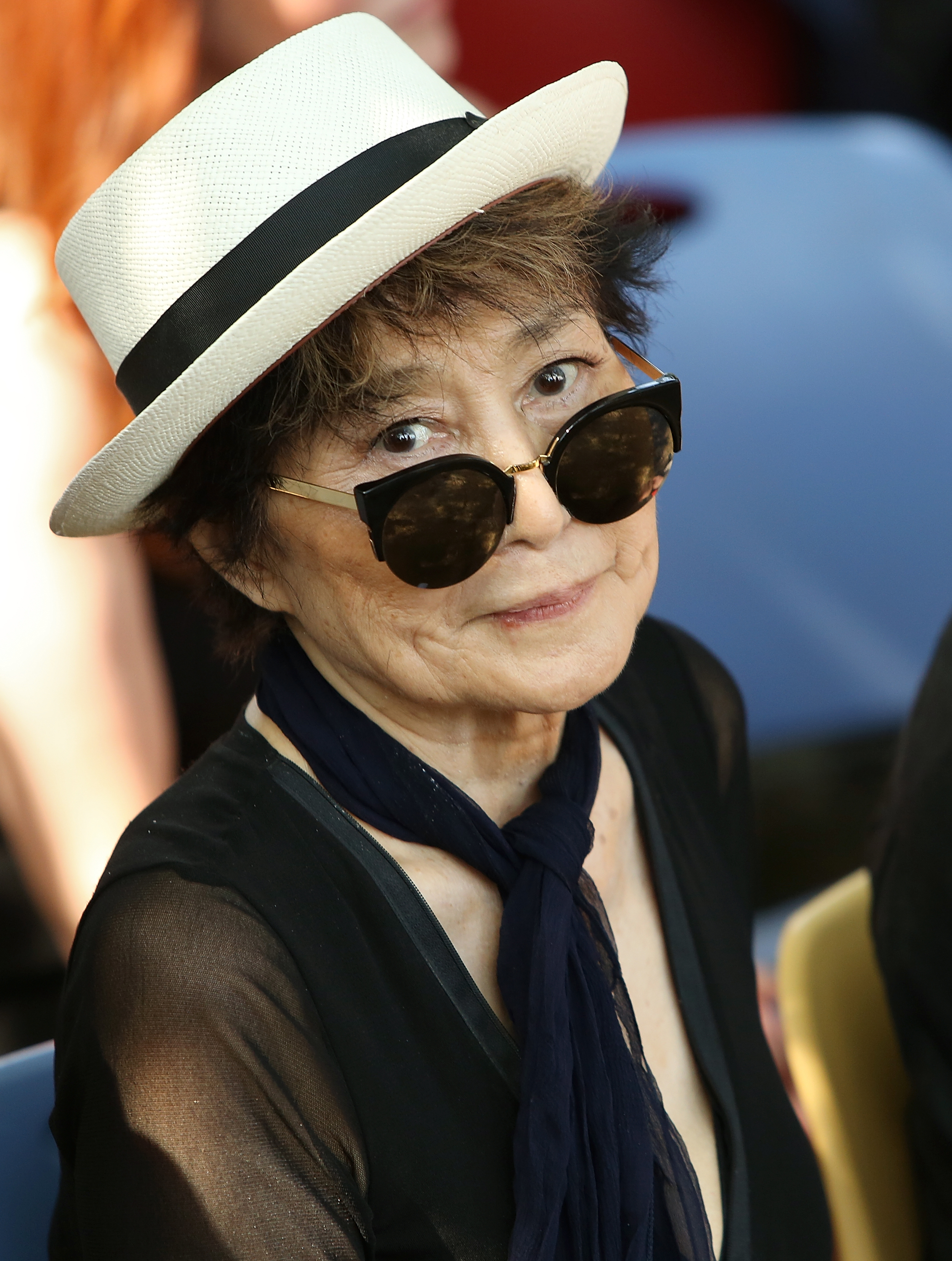 Yoko Ono attends the Amnesty International Tapestry Honoring John Lennon Unveiling on July 29, 2015 in New York City.
