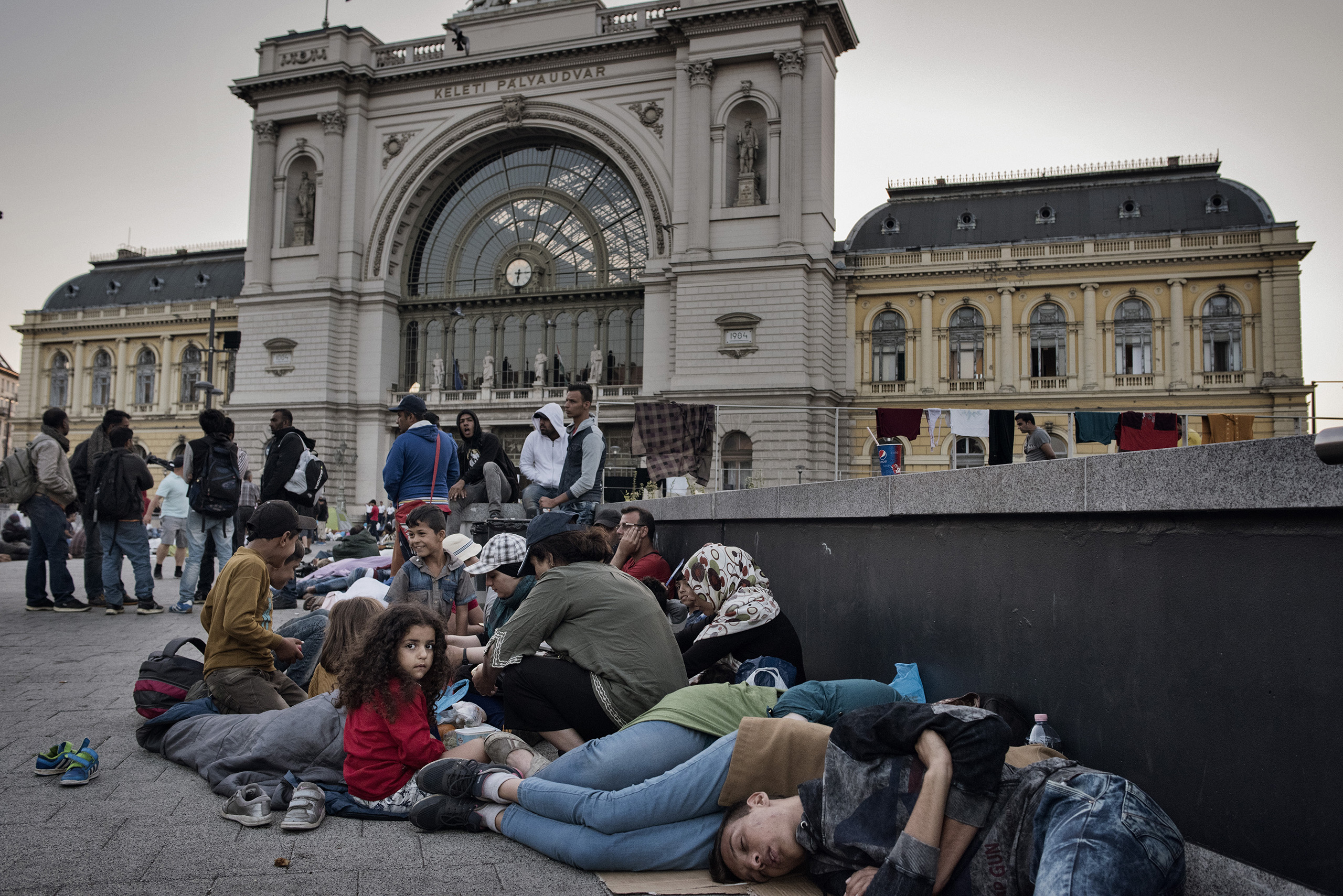 Hungary’s Budapest-Keleti railway station became a temporary camp for refugees. (Yuri Kozyrev—NOOR for TIME)