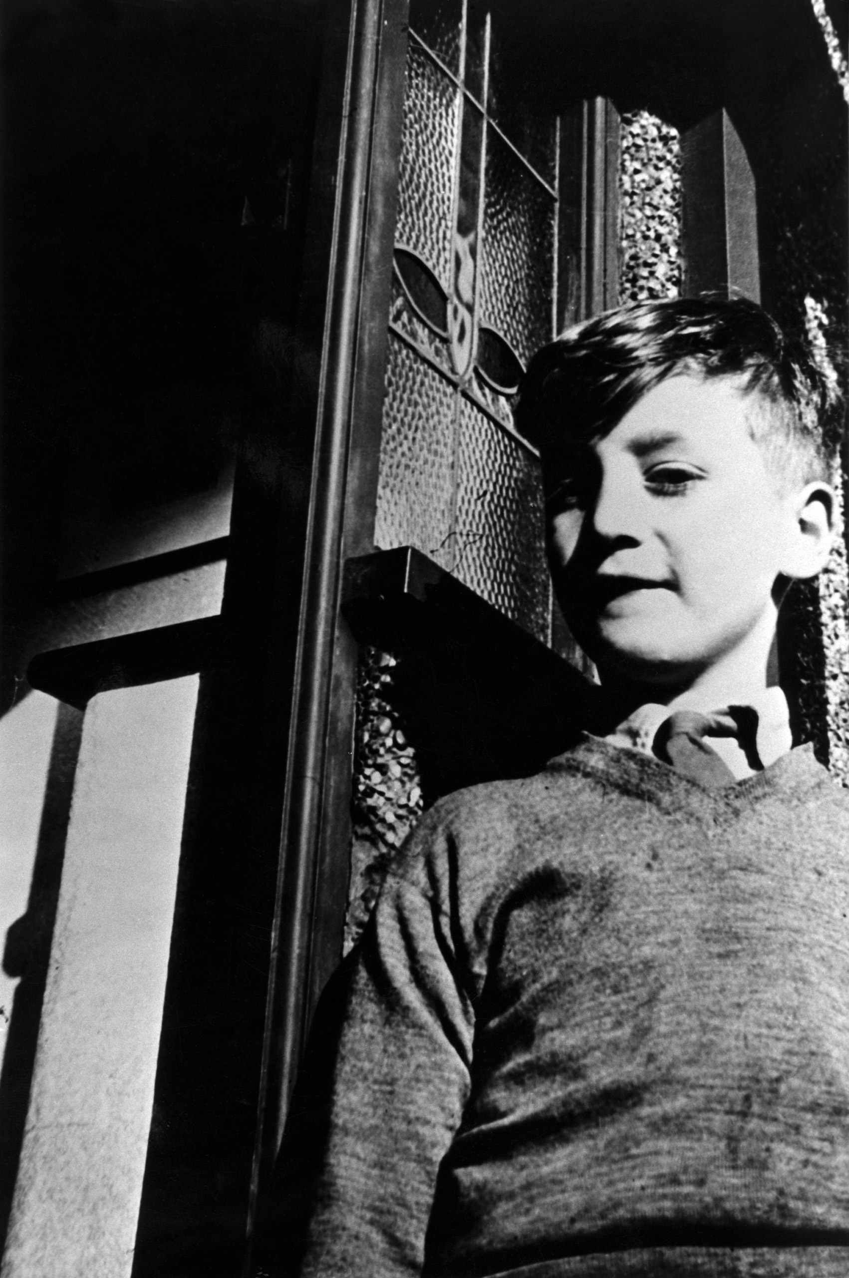 John Lennon at home in Liverpool during his schooldays, circa 1950.