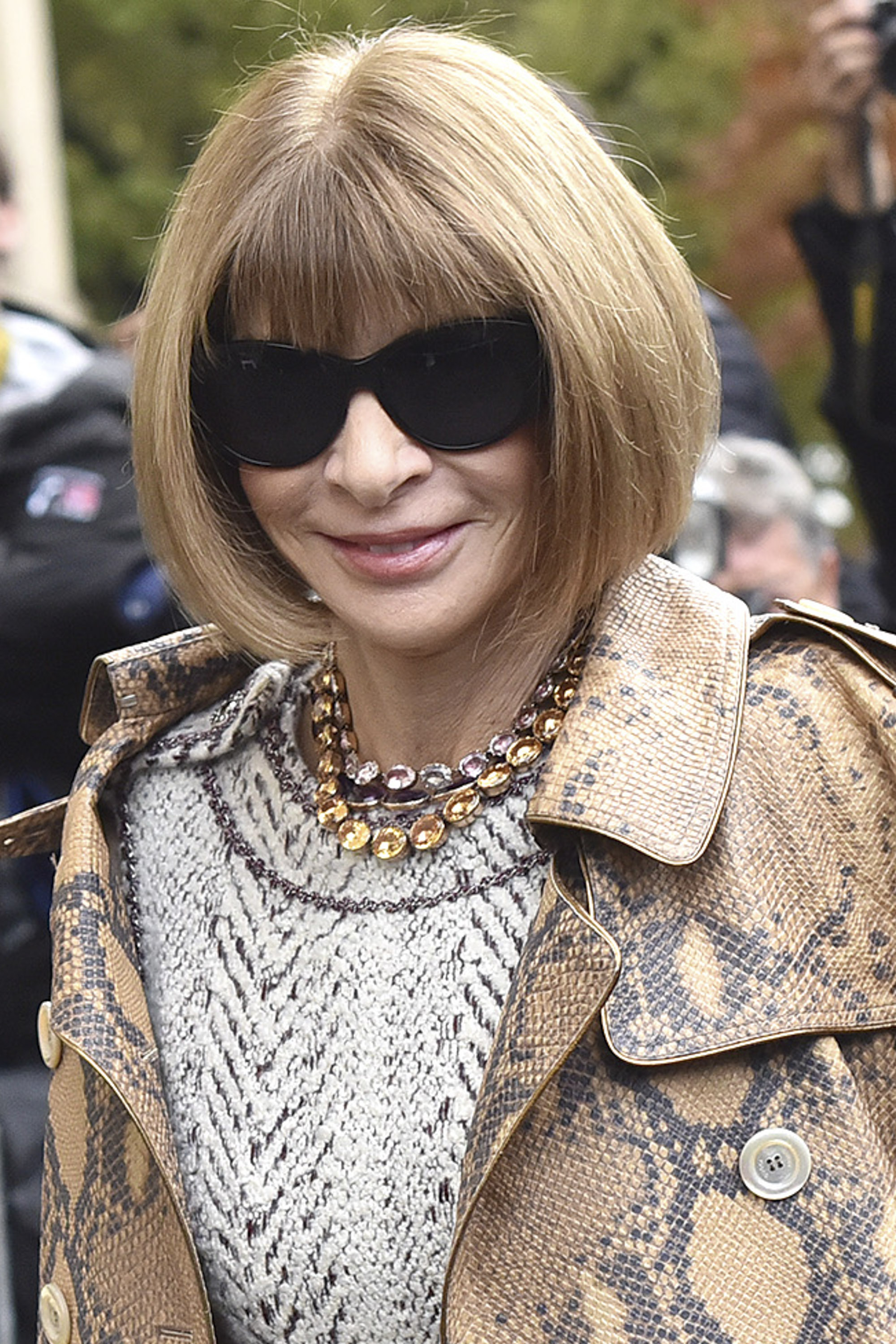 Anna Wintour at Chanel Fashion Show during the Paris Fashion Week S/S 2016 on Oct. 6, 2015.