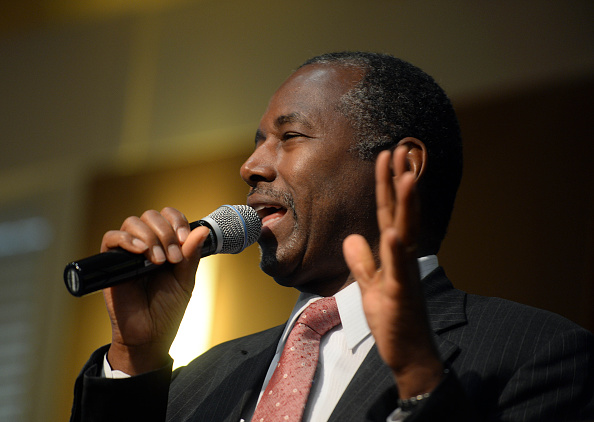 Republican presidential candidate Ben Carson speaks during a town hall event at River Woods September 30, 2015 in Exeter, New Hampshire.