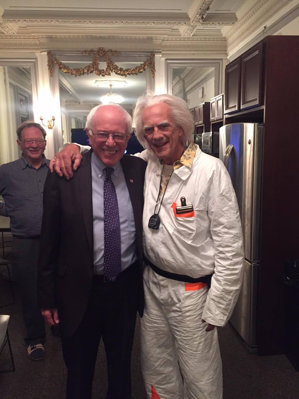 Bernie Sanders with Christopher Lloyd, "Doc Watson" from Back to the Future on Oct. 21, 2015.