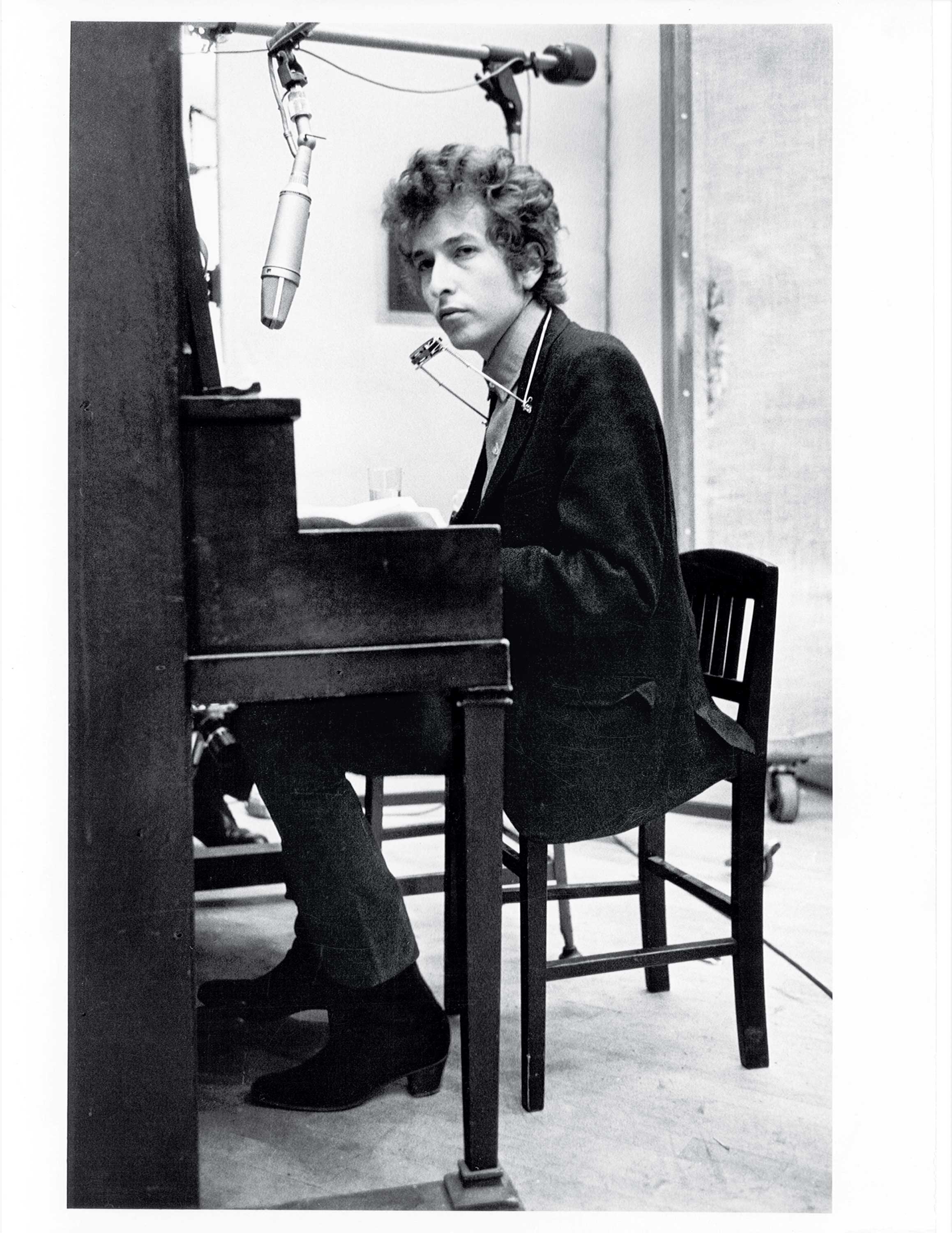 Dylan recording Highway 61 Revisited in New York City, 1965 (Michael Ochs Archives—Getty Images)