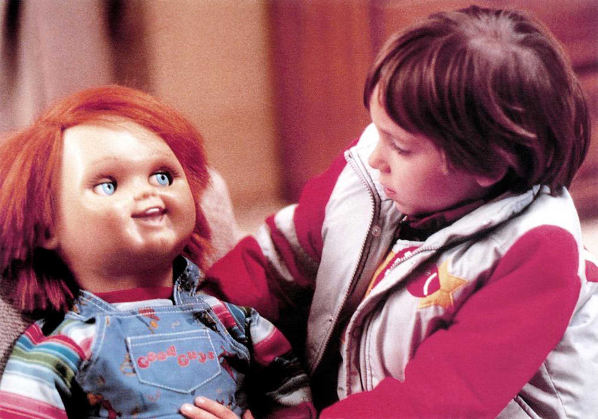 Alex Vincent as Andy Barclay with Chucky in Child's Play