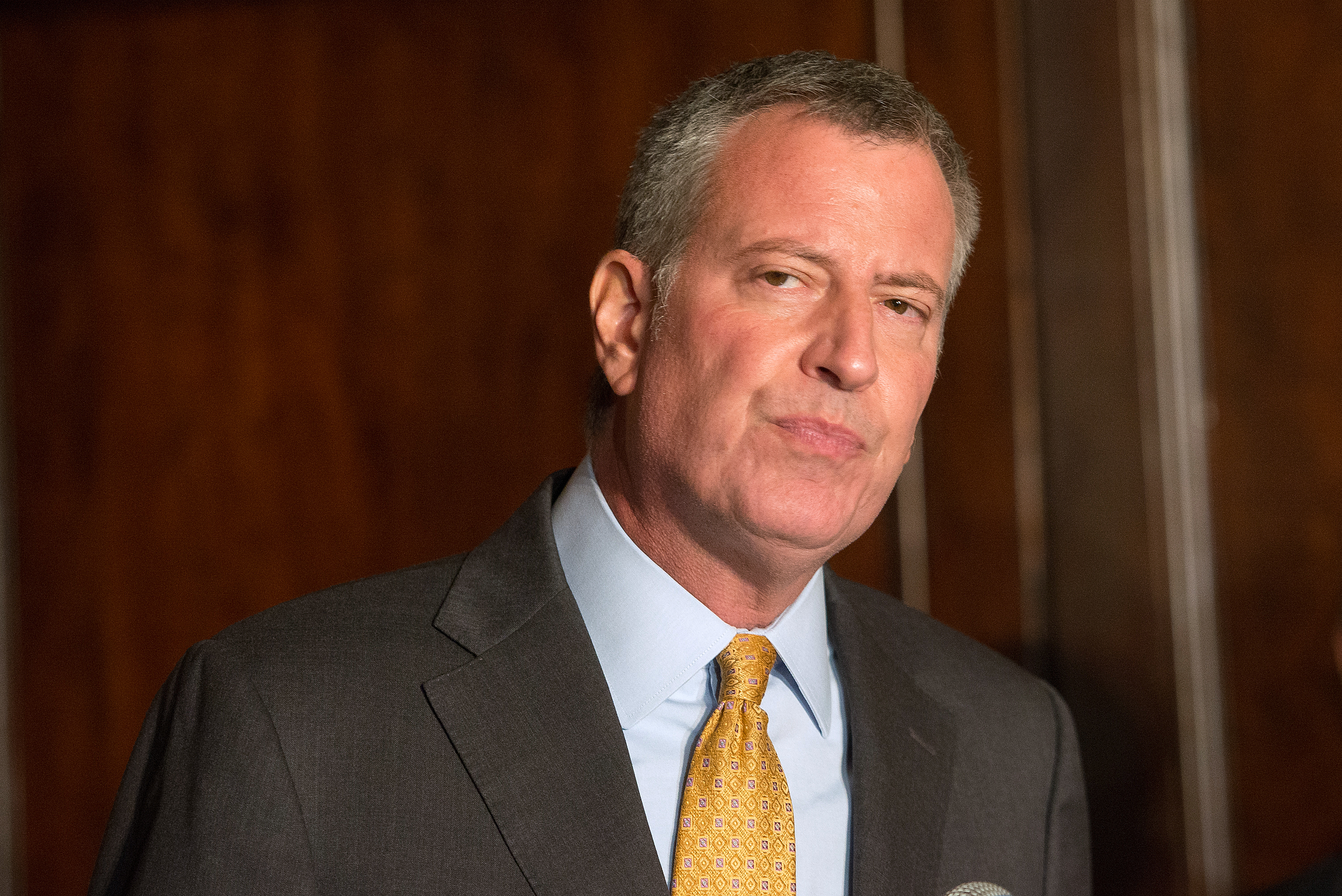 New York City Mayor Bill de Blasio attends the Answer the Call 30th Anniversary Gala at The Waldorf Astoria on October 22, 2015 in New York City. (Mike Pont&mdash;WireImage/Getty Images)