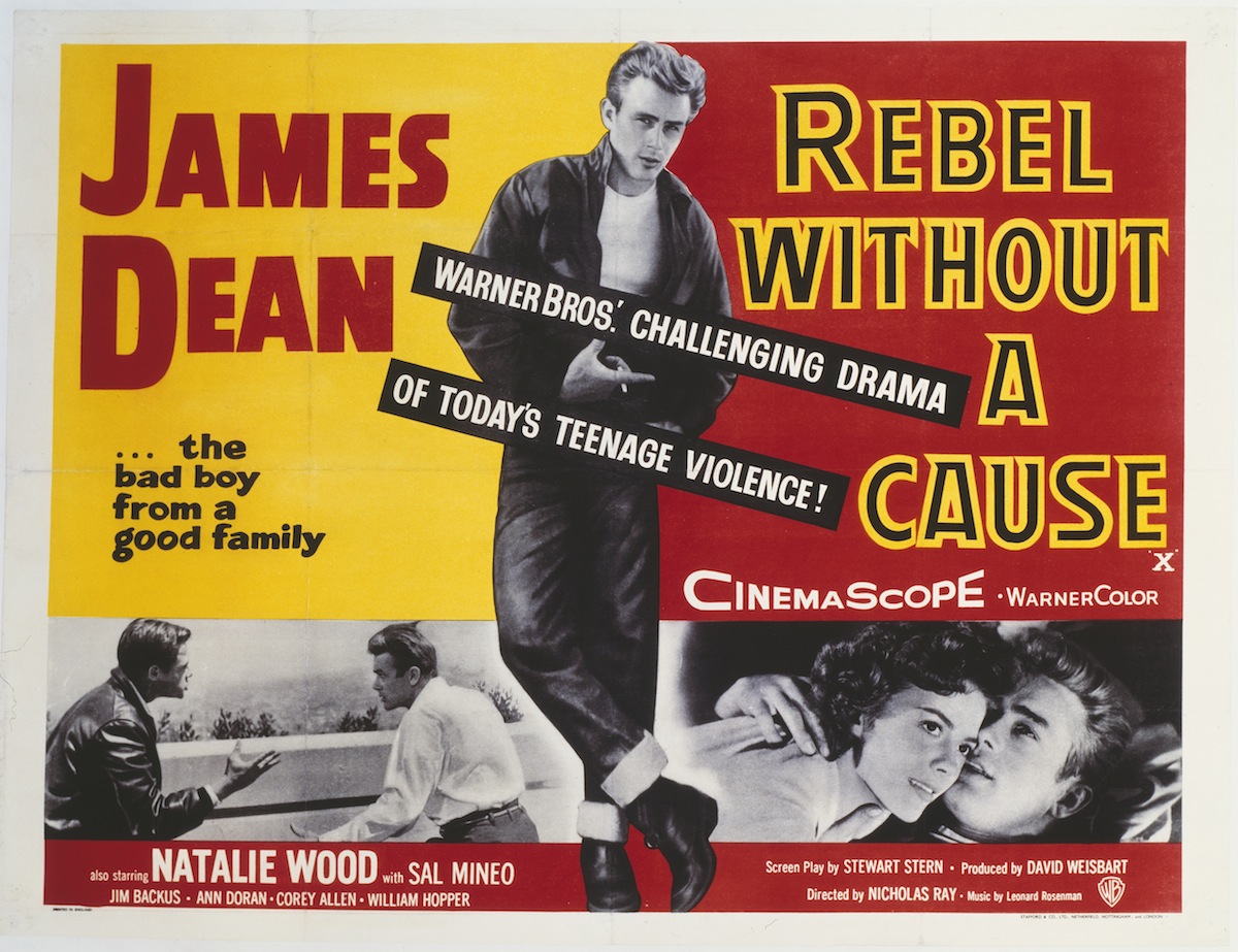 A poster for Nicholas Ray's 1955 drama 'Rebel Without a Cause' starring James Dean. (Movie Poster Image Art / Getty Images)