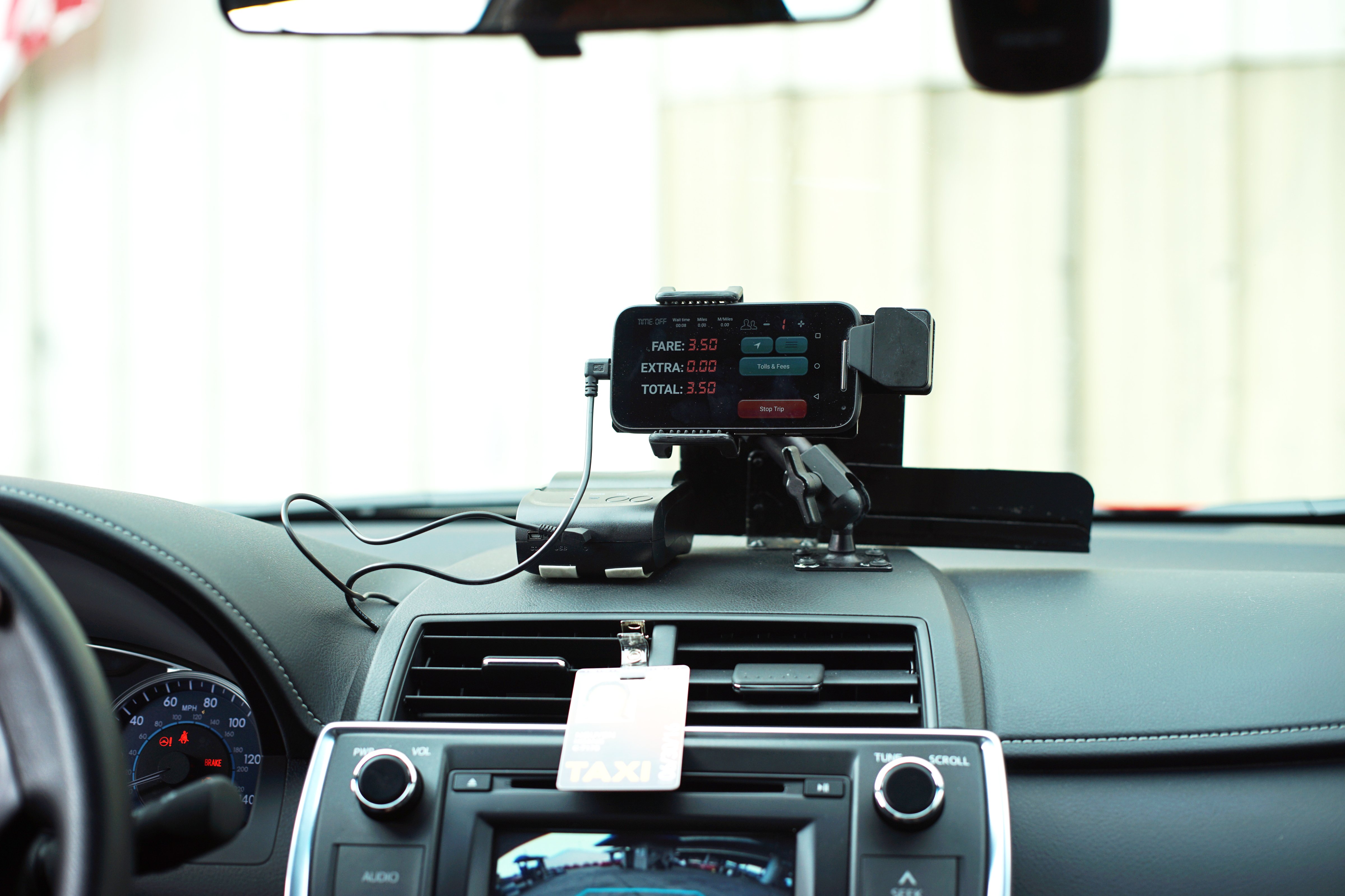 Taxi-app company Flywheel is touting TaxiOS as the first "all-in-one" hardware and software platforms for cabs. (Courtesy of Flywheel)