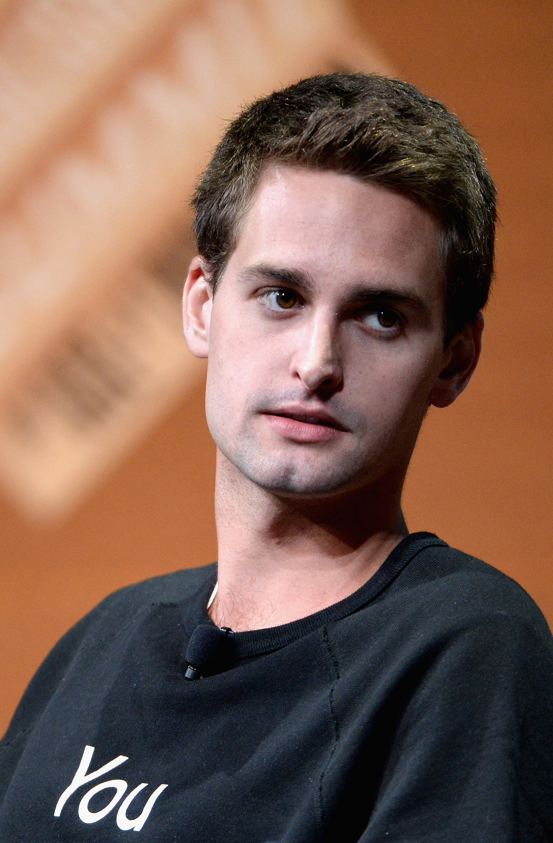 Evan Spiegel during "Disrupting Information and Communication" at the Vanity Fair New Establishment Summit in San Francisco on Oct. 8, 2014.